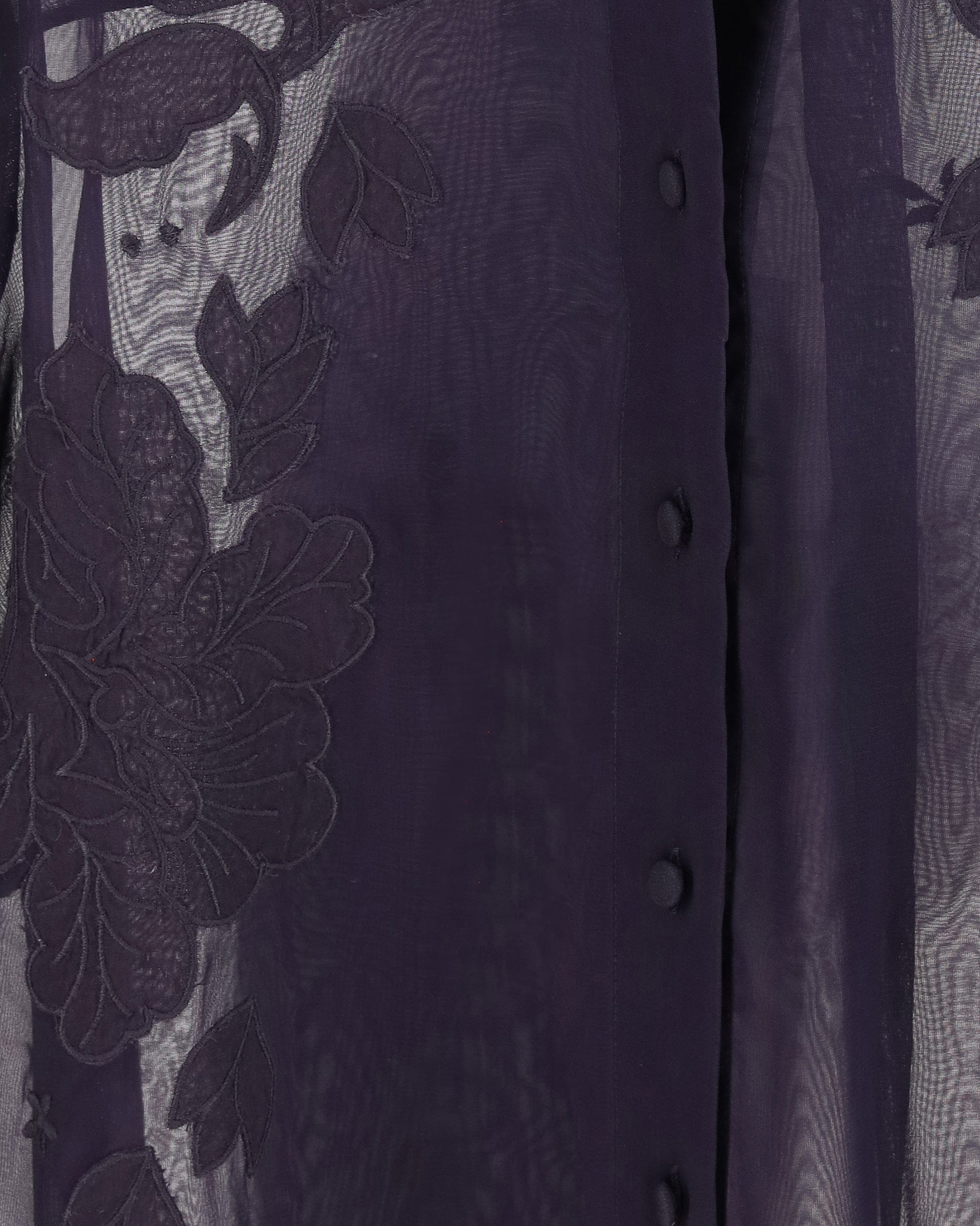 Forte_Forte Organza Shirt With Floral Embroidery