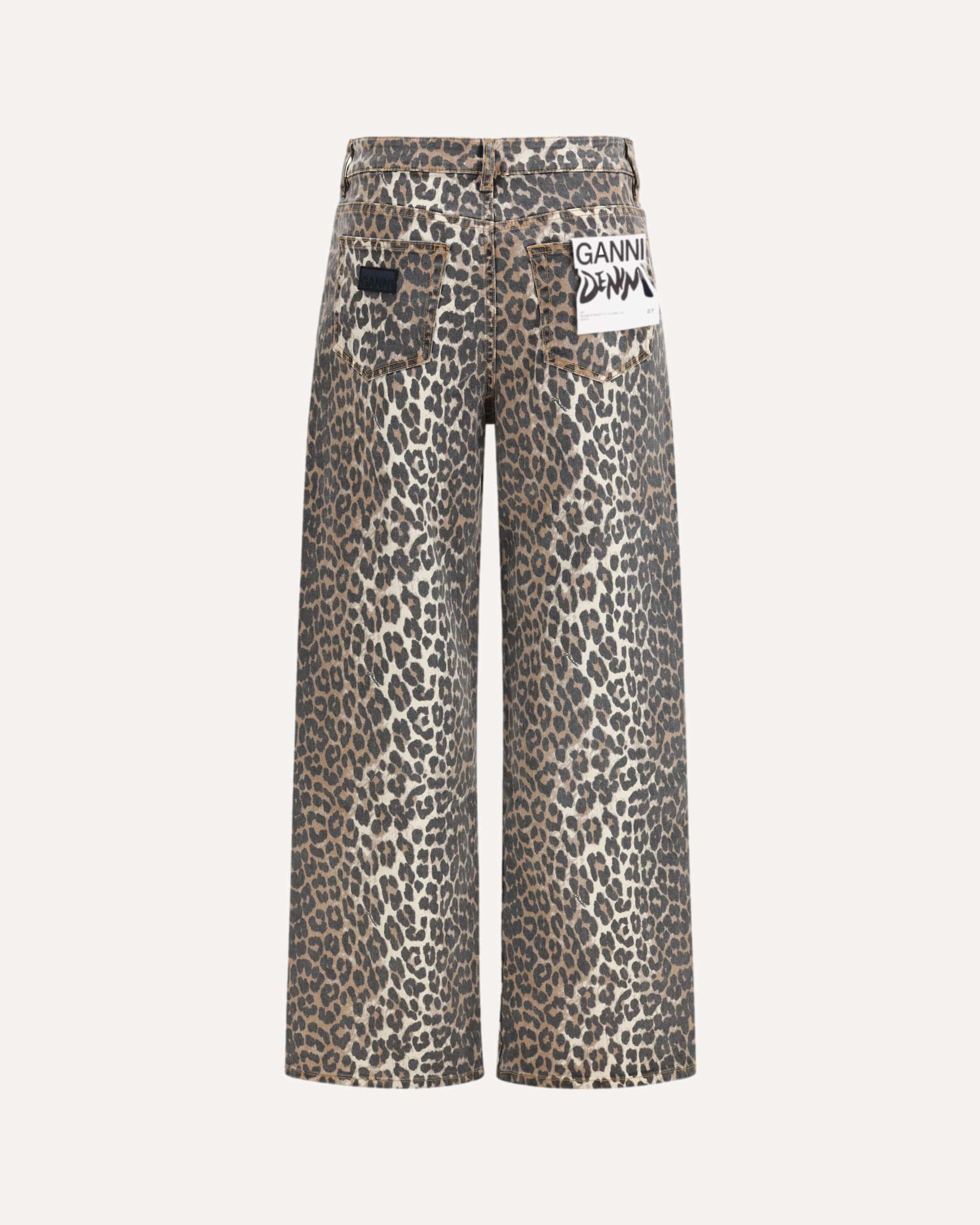 Ganni Animal Print Straight Wide-Leg Jeans - alternate view
