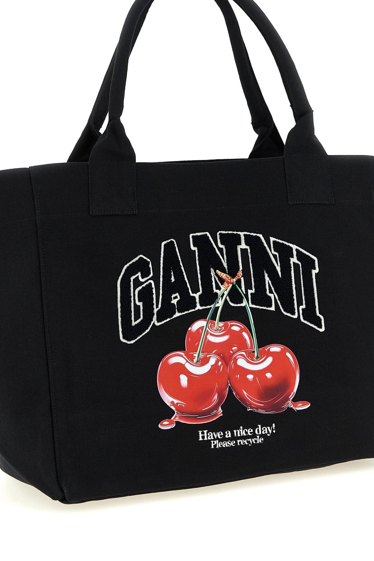 Ganni Ganni Black Medium Cherry Tote Bag