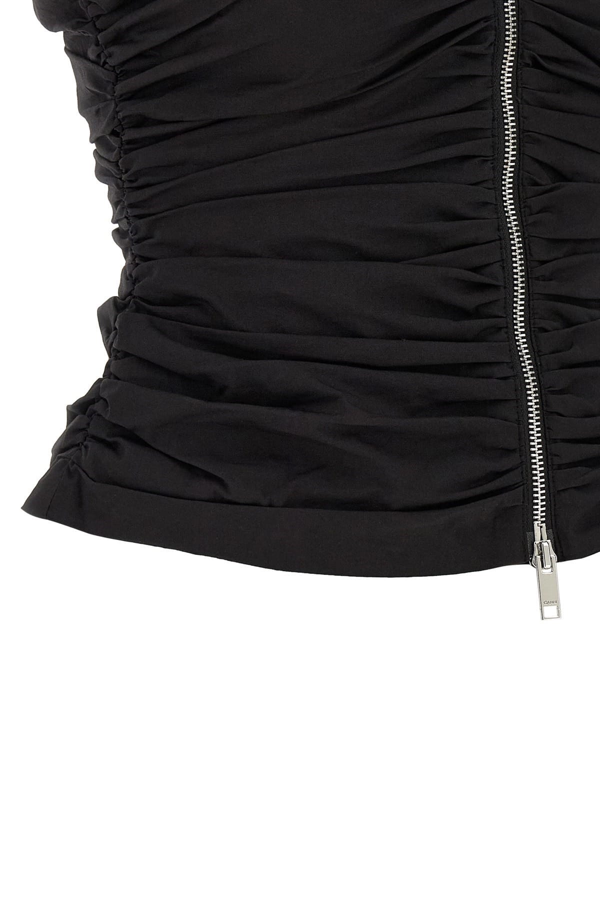Ganni Ganni Black Ruched Top