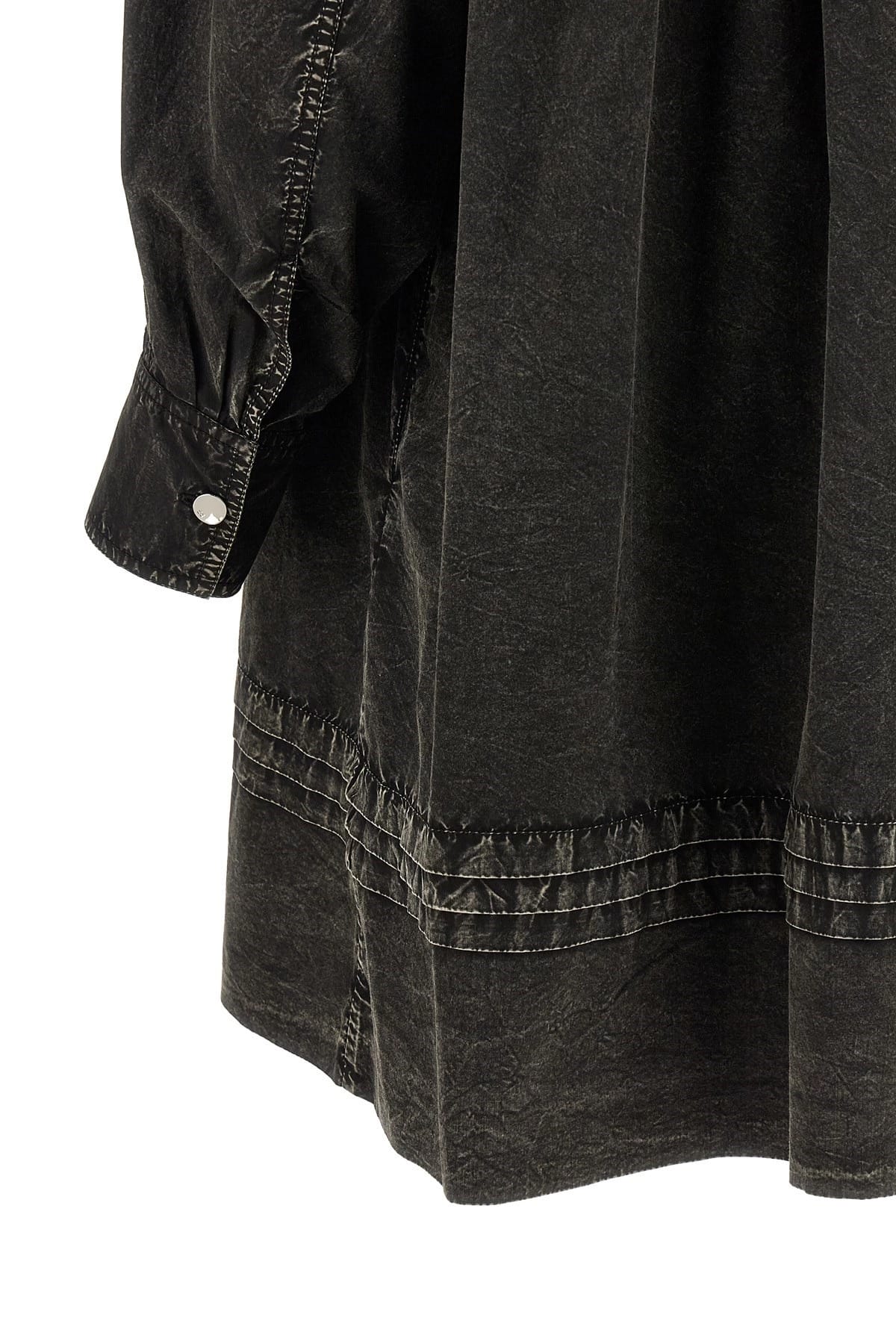 Ganni Ganni Black Washed Mini Shirt Dress