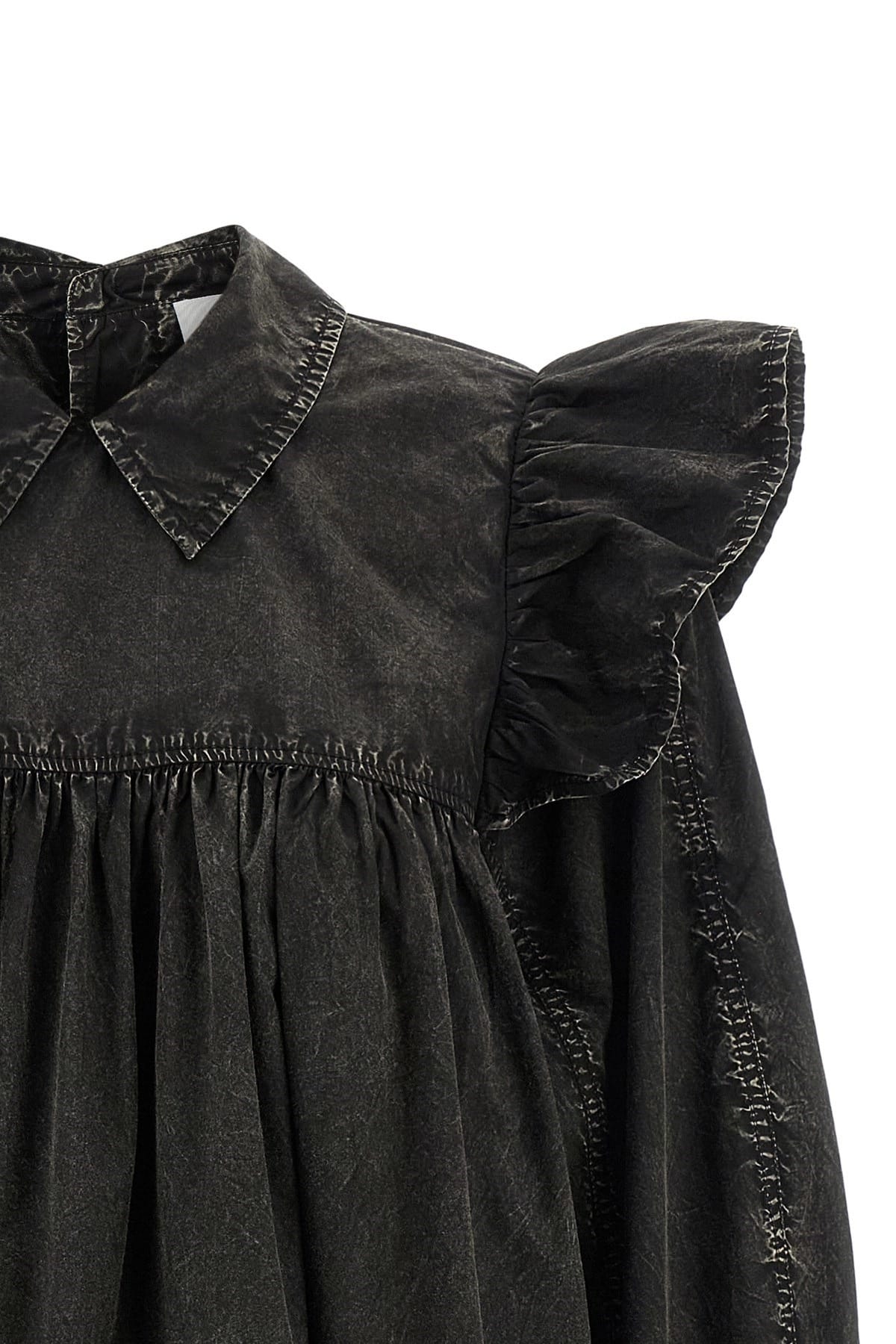 Ganni Ganni Black Washed Mini Shirt Dress