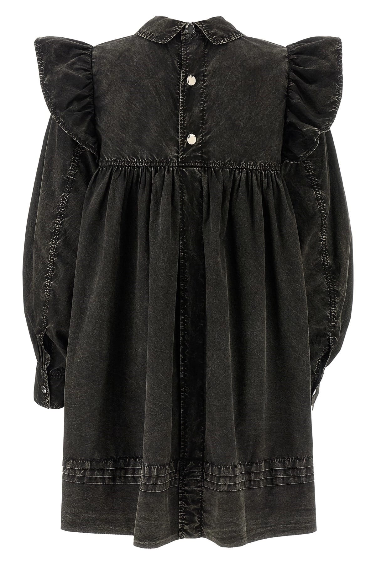 Ganni Ganni Black Washed Mini Shirt Dress