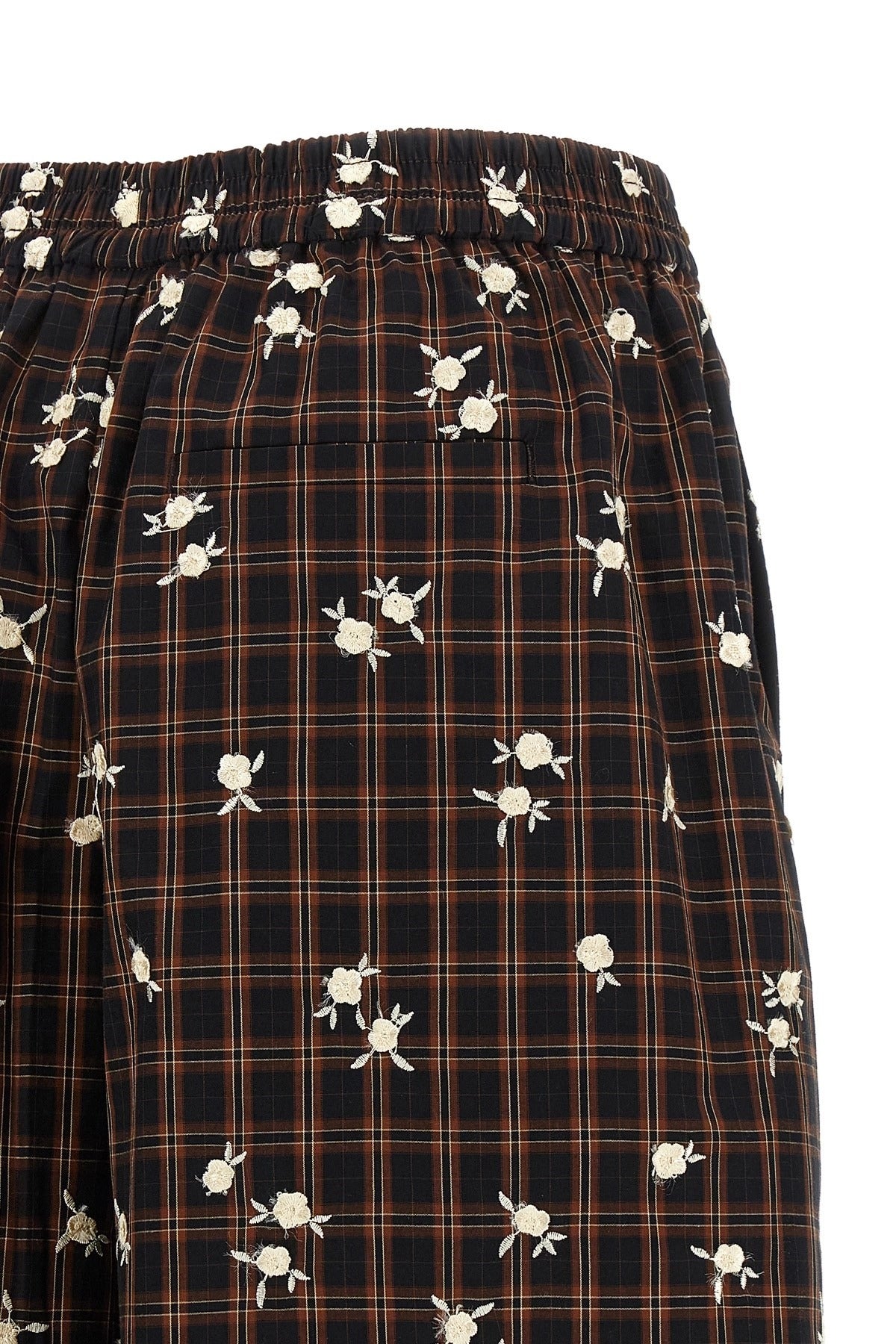 Ganni Check Flower Bermuda Shorts