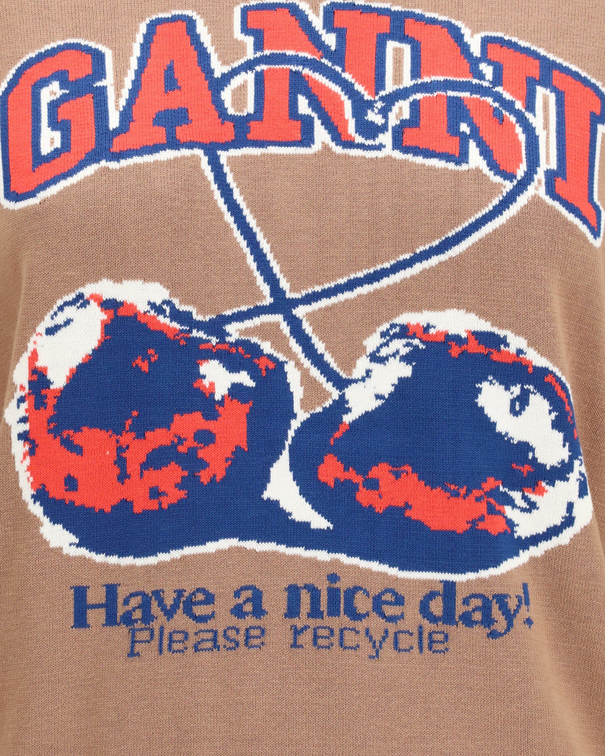 Ganni Ganni Cherry-Print Cotton Sweater