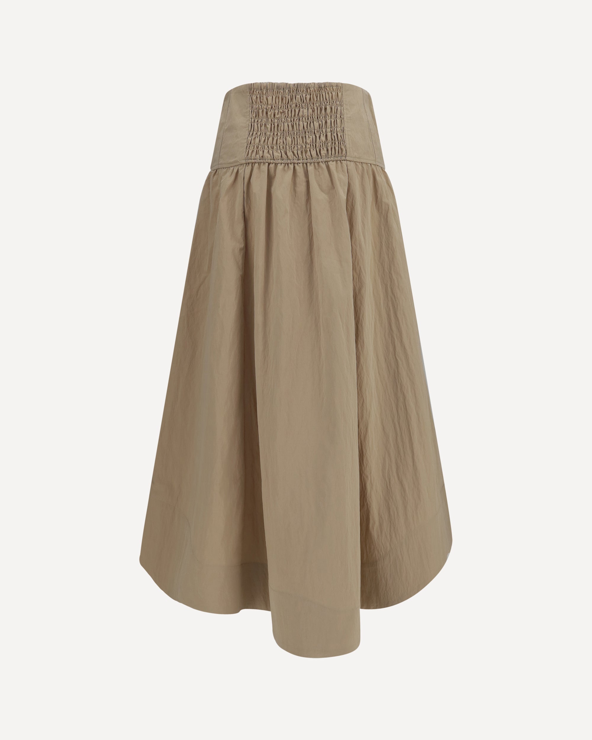 Ganni Corset Detail Ruched Midi Skirt