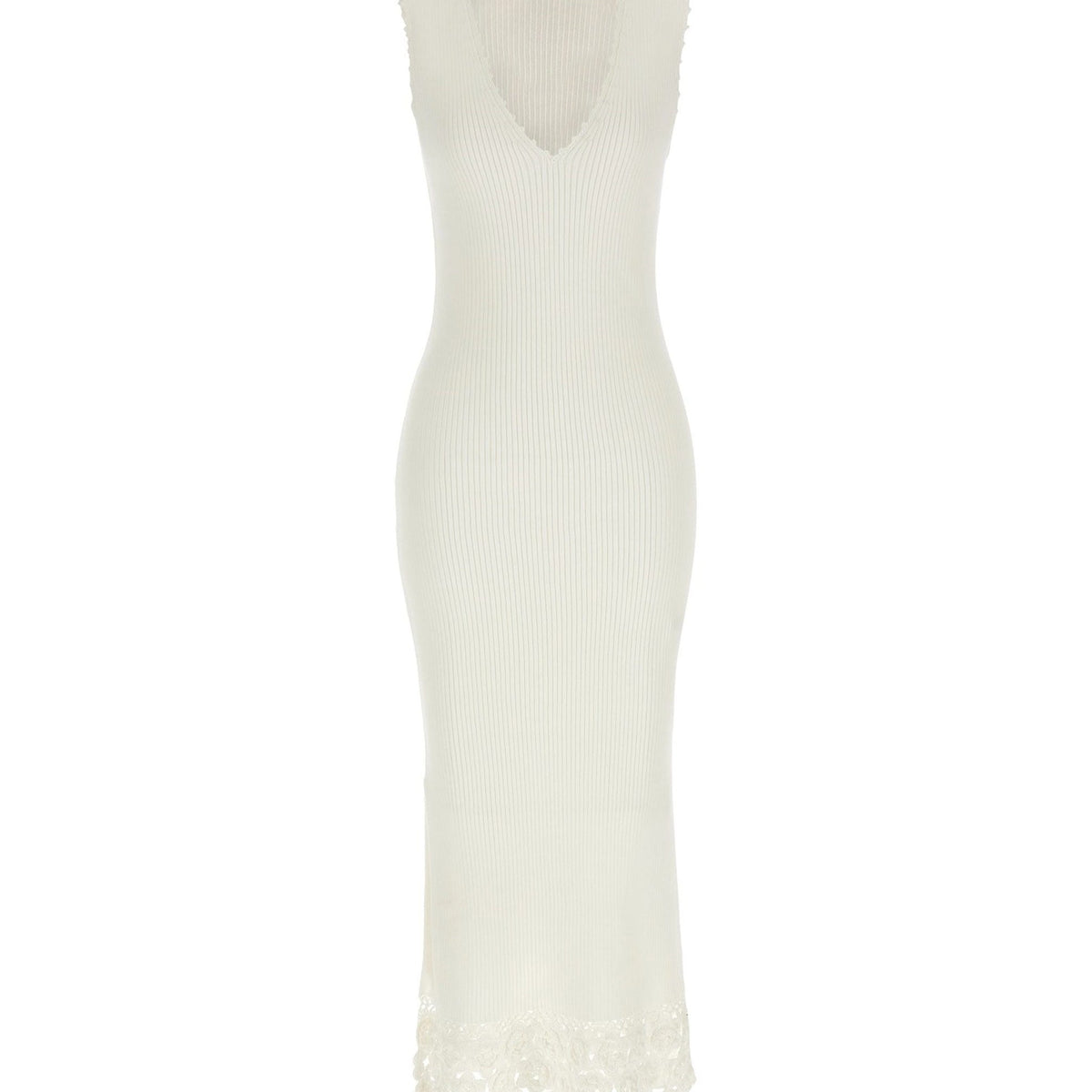 ganni multicolor crochet dress Ganni Multicolour Crochet Halterneck Dress Organic Cotton in White