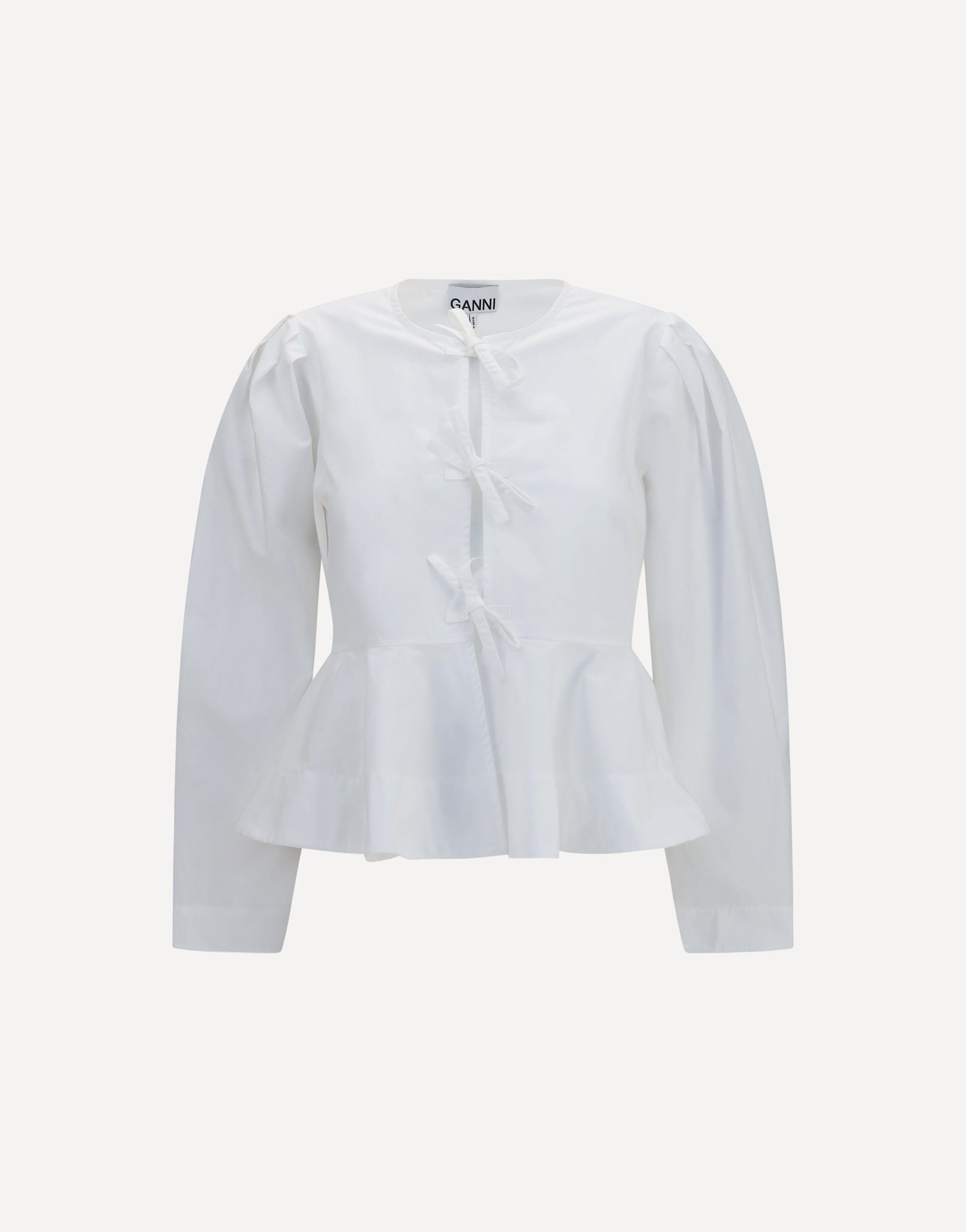 Ganni Ganni Cotton Poplin Blouse With Bows