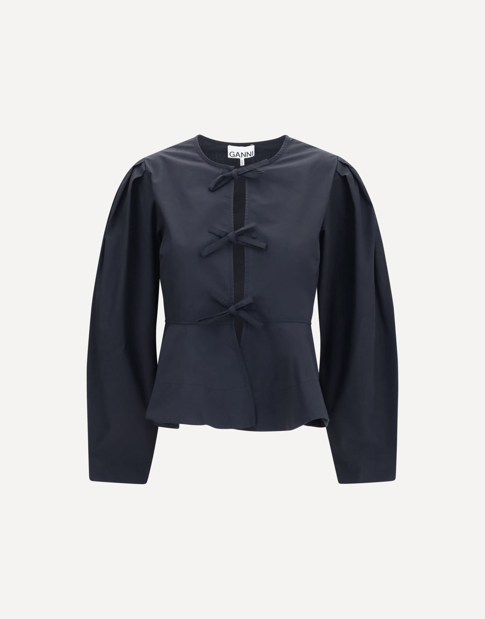 Ganni Ganni Cotton Poplin Blouse With Bows