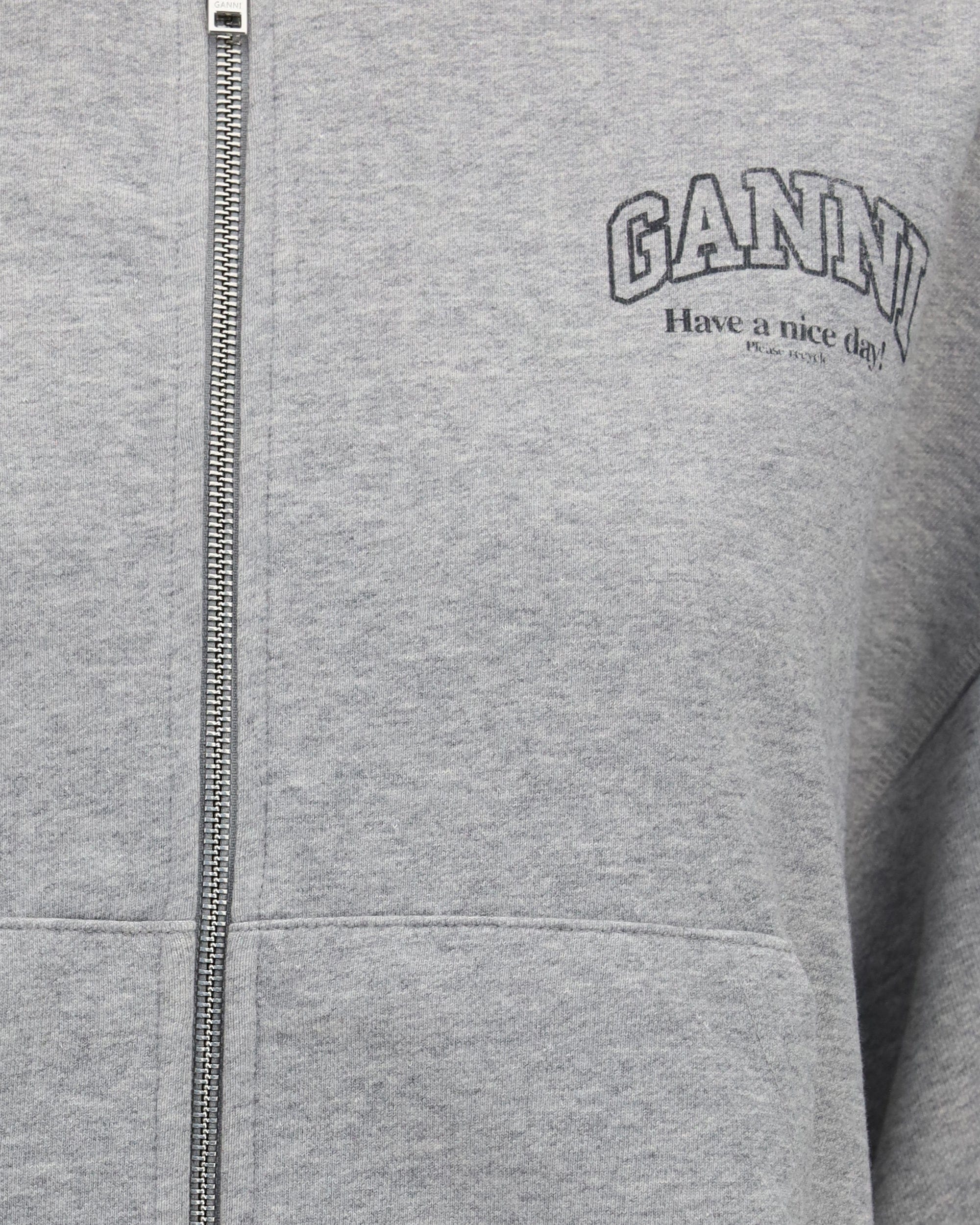 Ganni Ganni Cotton Zip-Up Hoodie
