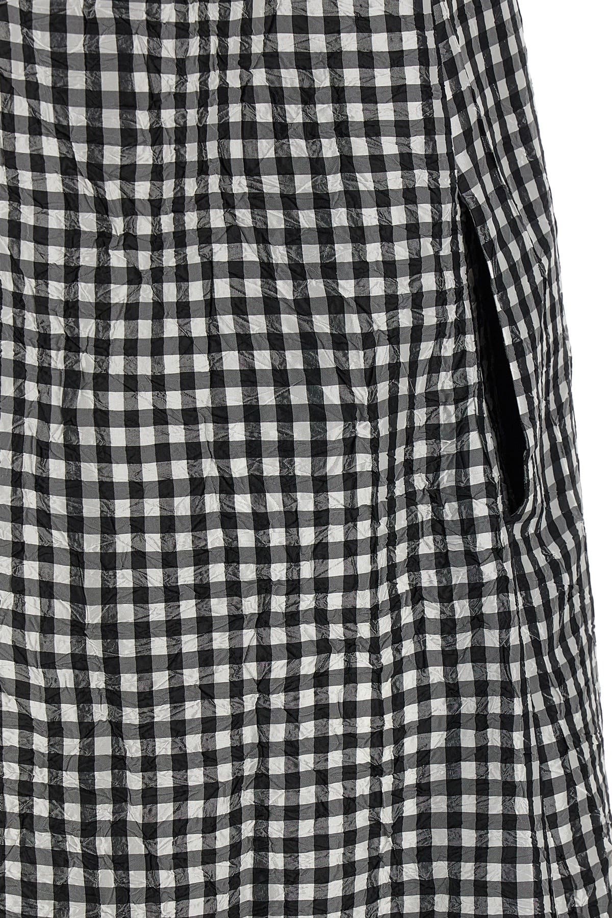 Ganni Ganni Crinkled Check Long Dress