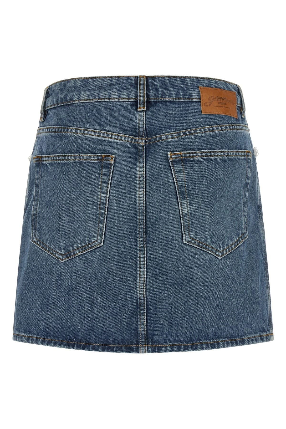 Ganni Denim And Lace Mini Skirt - alternate view