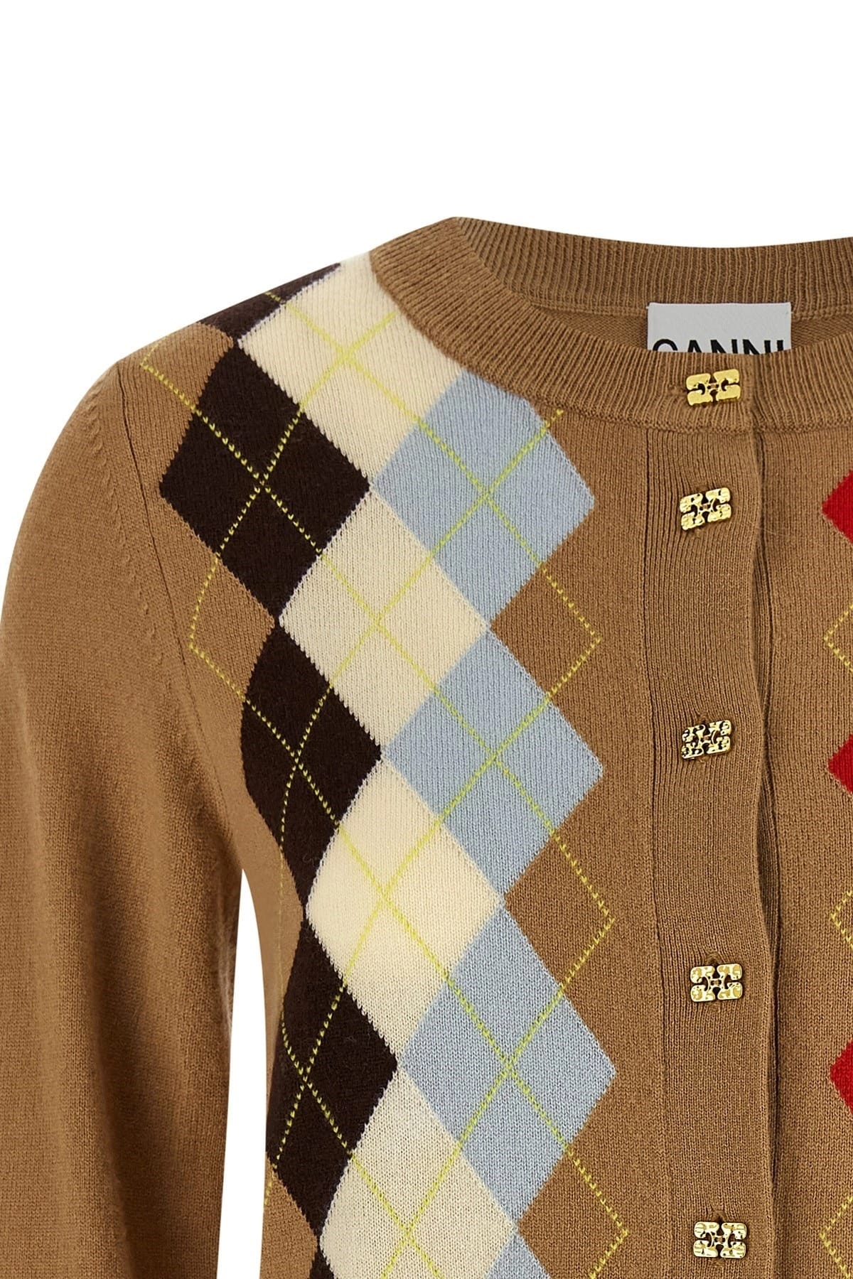 Ganni Ganni Diamond-Pattern Cardigan