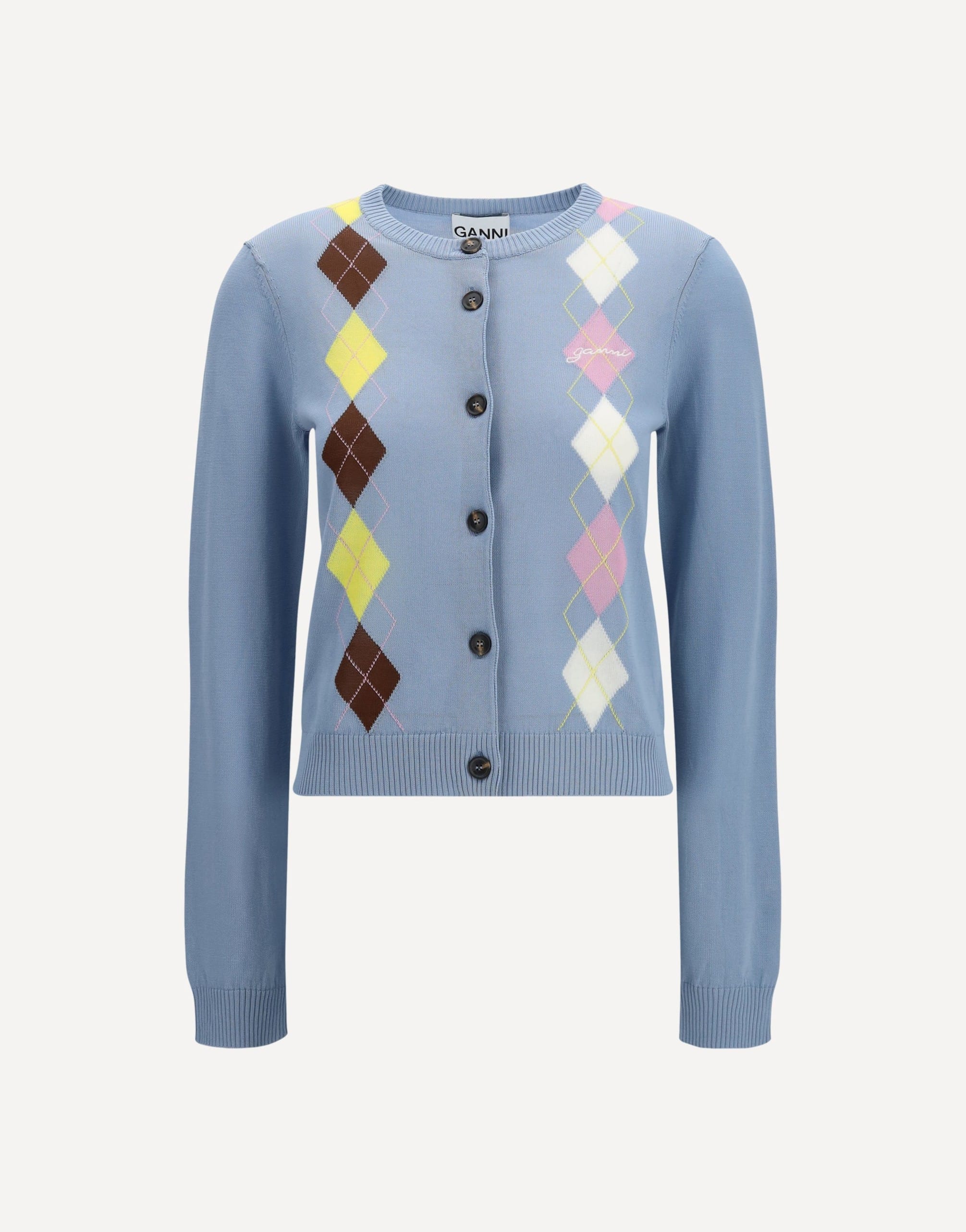 Ganni Ganni Diamond-Pattern Cardigan