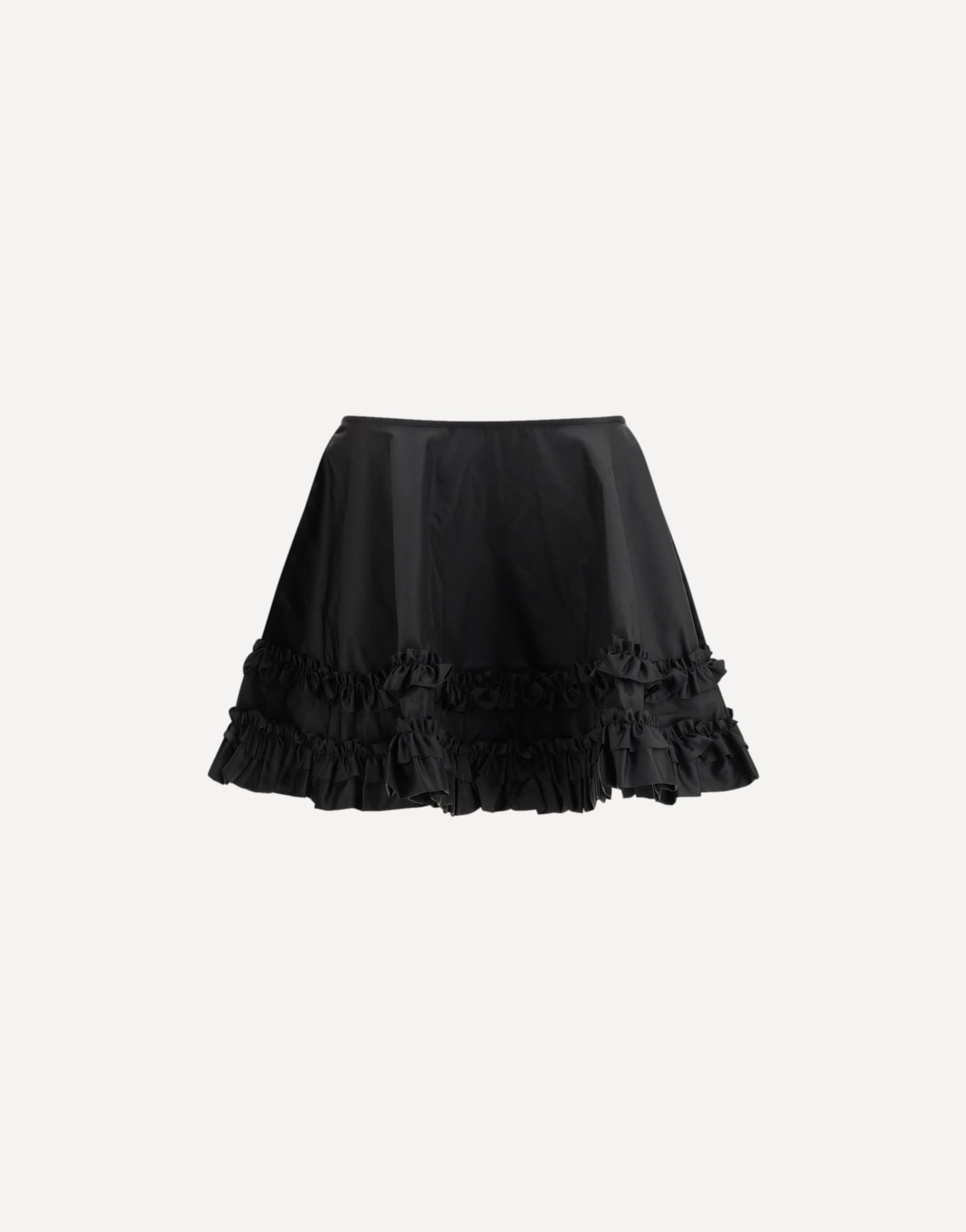 Ganni Duchesse Nylon Mini Frill Skirt
