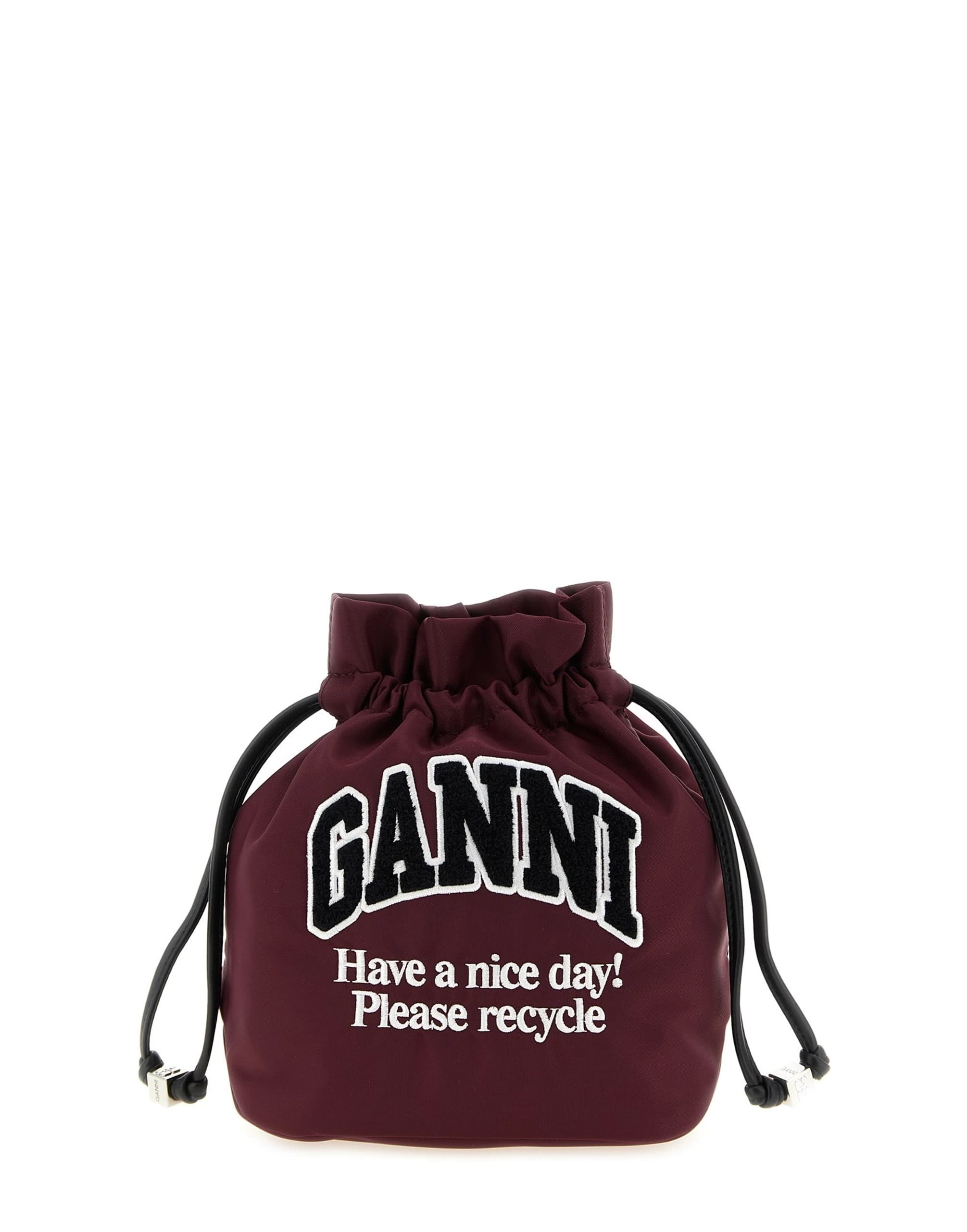 Ganni Ganni Embroidered Logo Pouch