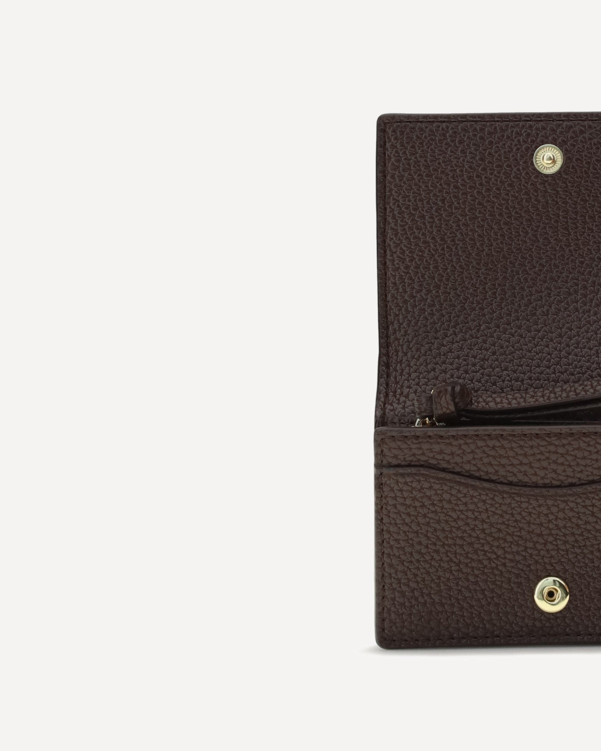 Ganni Ganni Flap Card Holder In Grained Leather