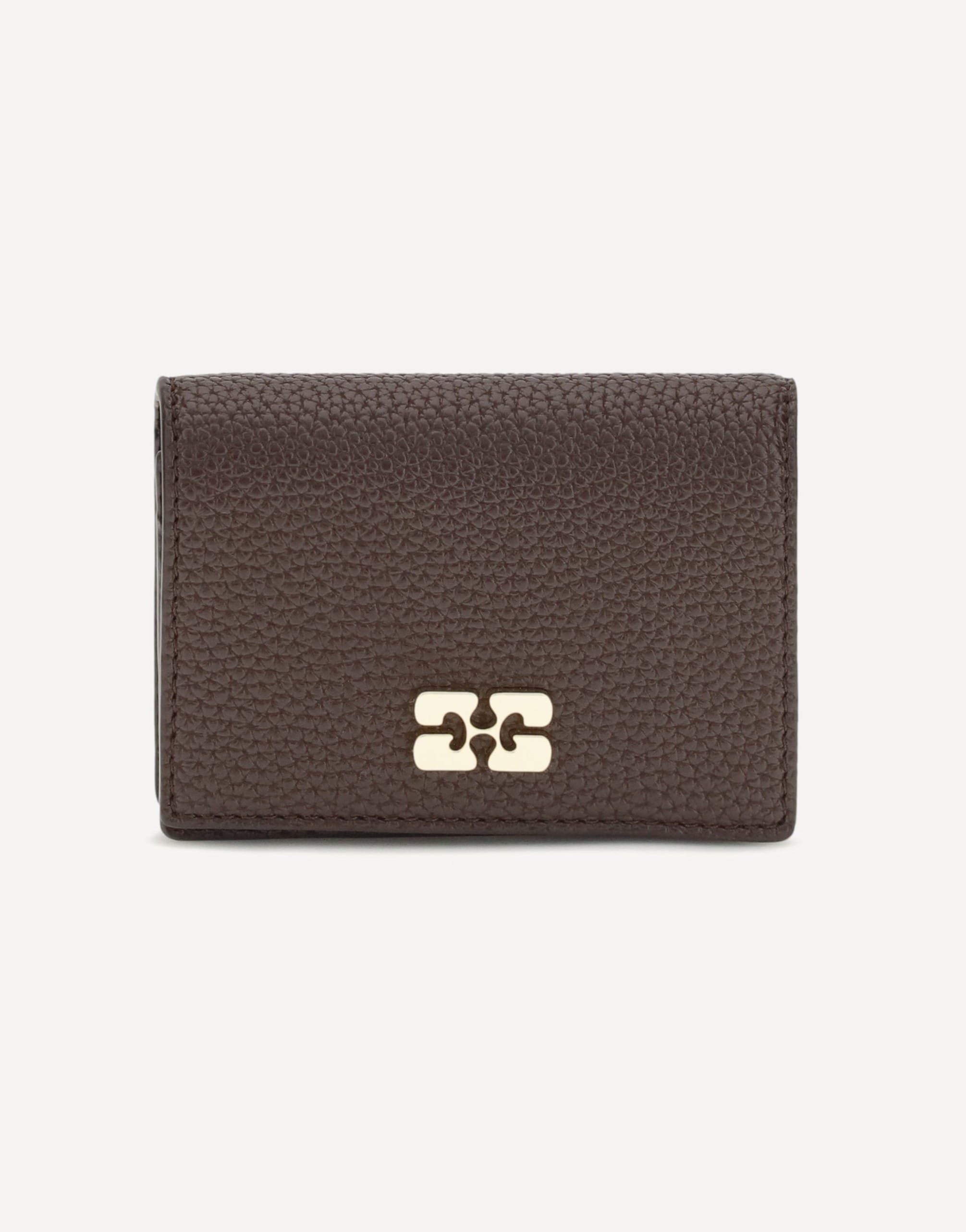 Ganni Ganni Flap Card Holder In Grained Leather