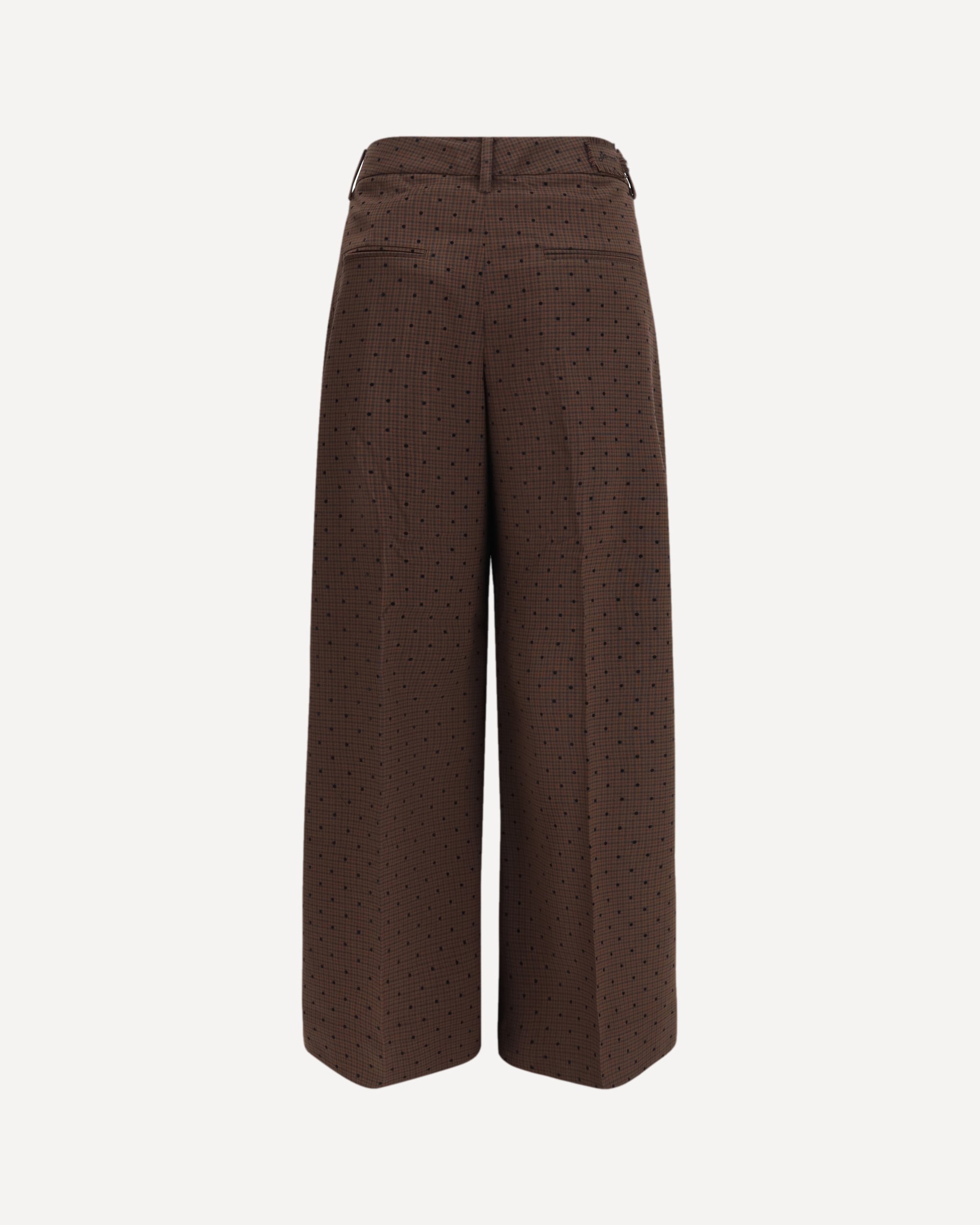 Ganni Flocked Plaid Crossover Pants