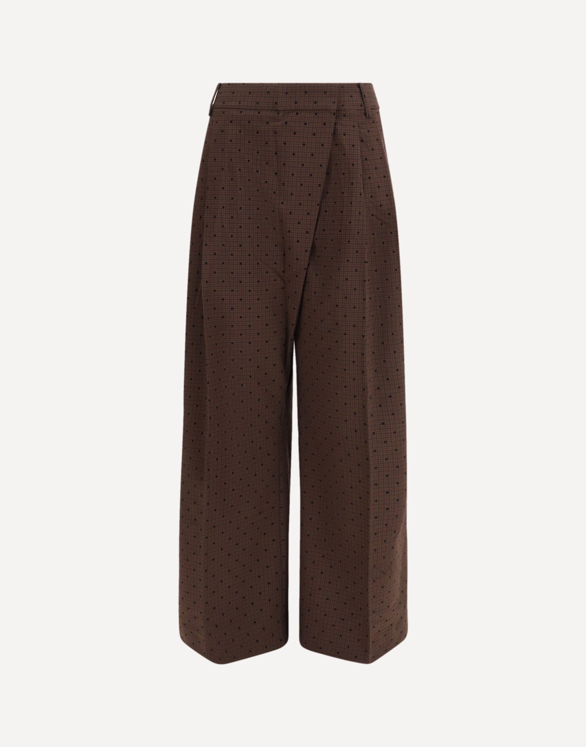 Ganni Flocked Plaid Crossover Pants