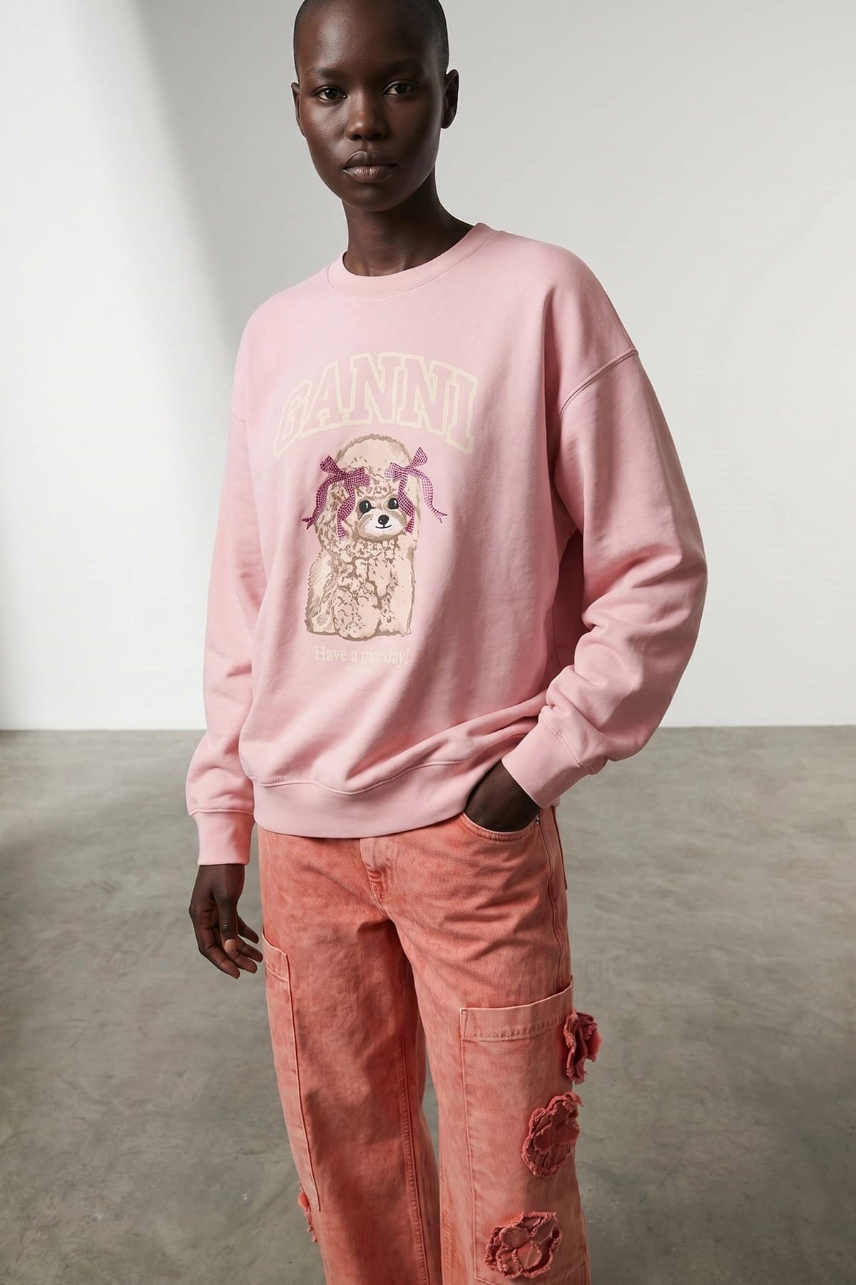 Ganni Sweatshirt mit Frontprint - alternate view