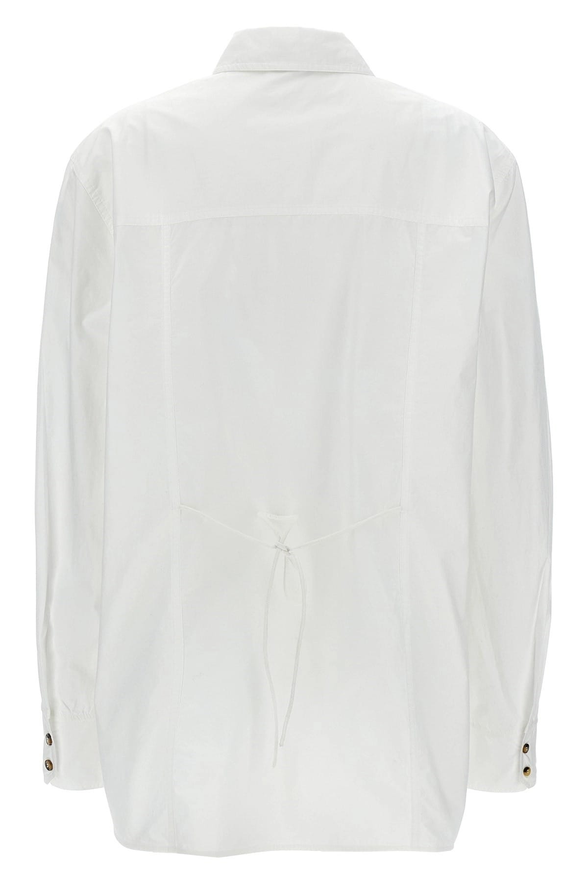 Ganni Ganni Lace-Up Cotton Poplin Shirt