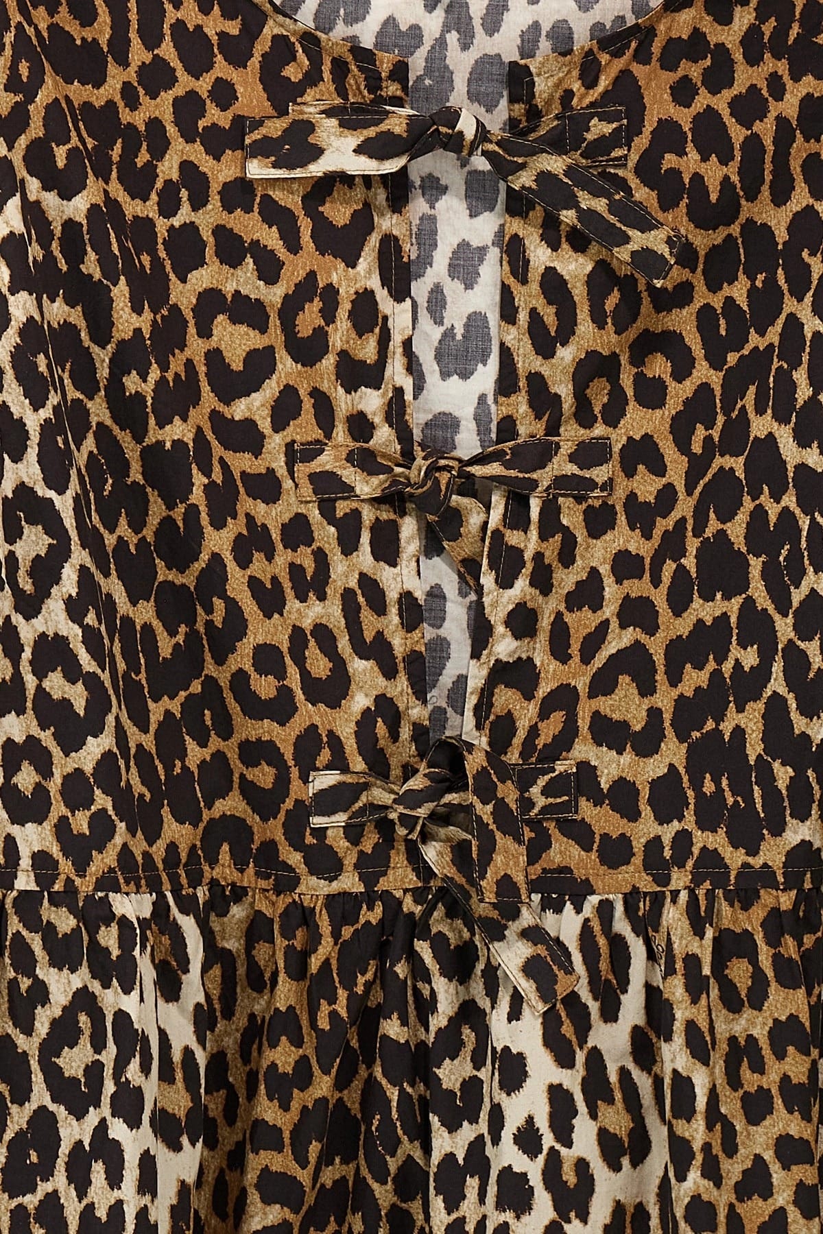 Ganni Ganni Leopard Poplin Knot Dress
