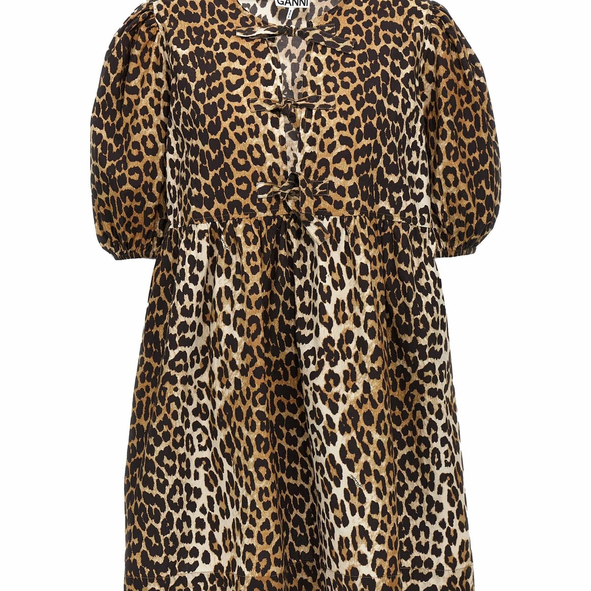 ganni leopard shirt dress Ganni Shirt Dress Leopard Print 36