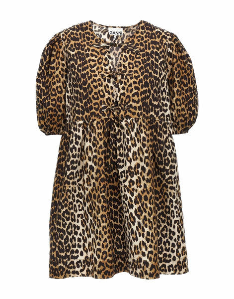 ganni pleated georgette dress leopard ganni georgette dress leopard