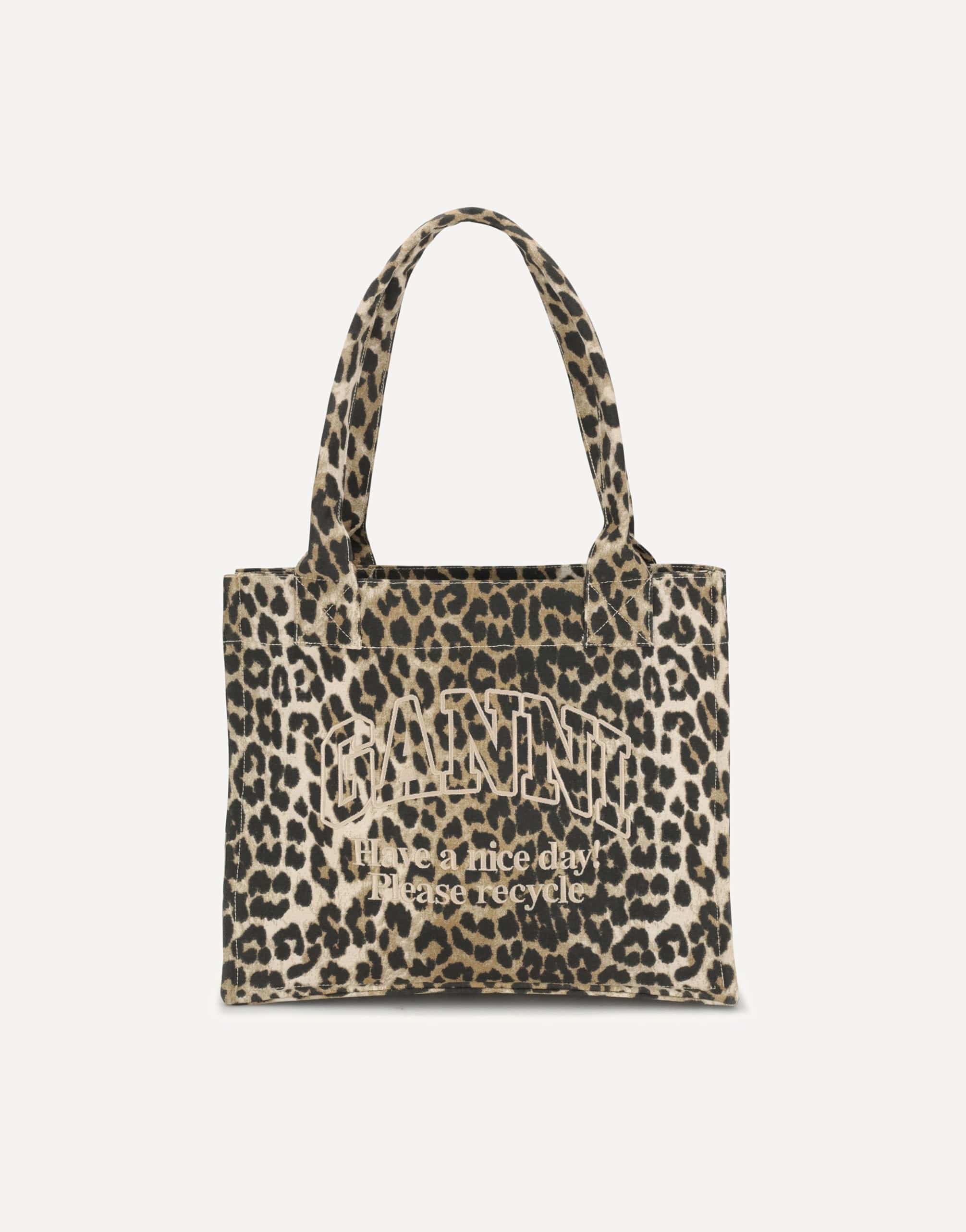 Ganni Leopard Print Tote Bag