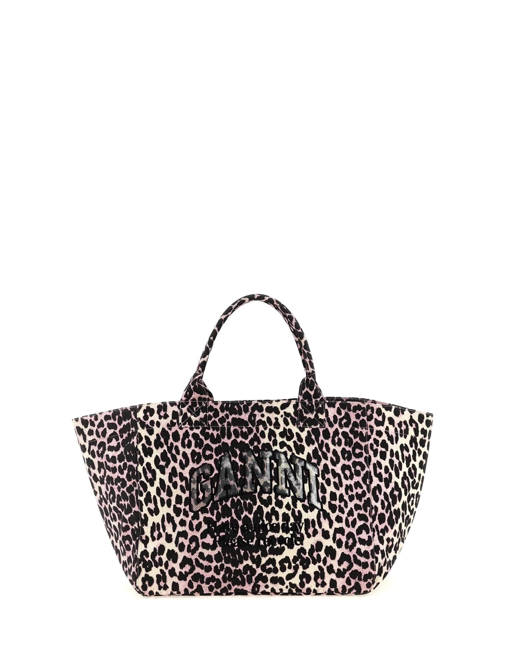 Ganni Ganni Leopard Sequin Xxl Tote