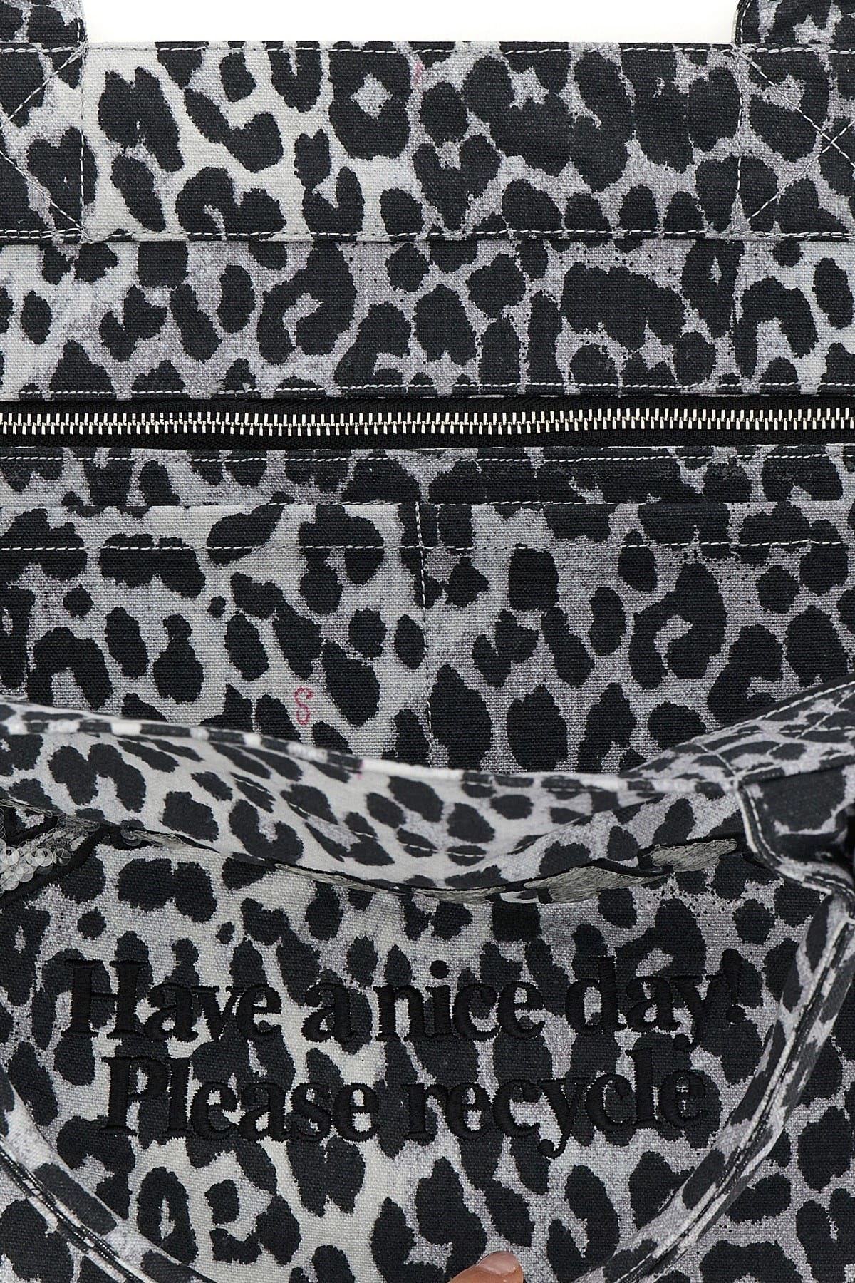 Ganni Ganni Leopard Sequin Xxl Tote Bag