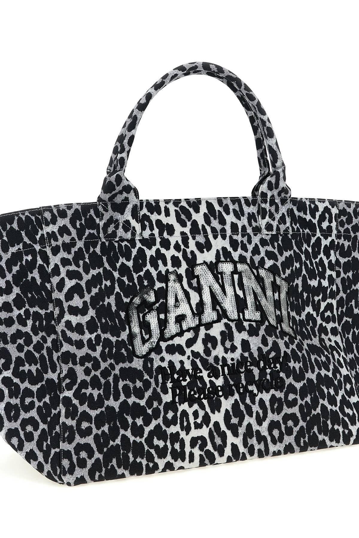 Ganni Ganni Leopard Sequin Xxl Tote Bag