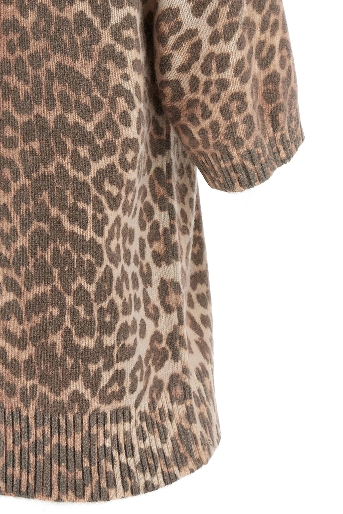 Ganni Ganni Leopard Wool Mix T-Shirt