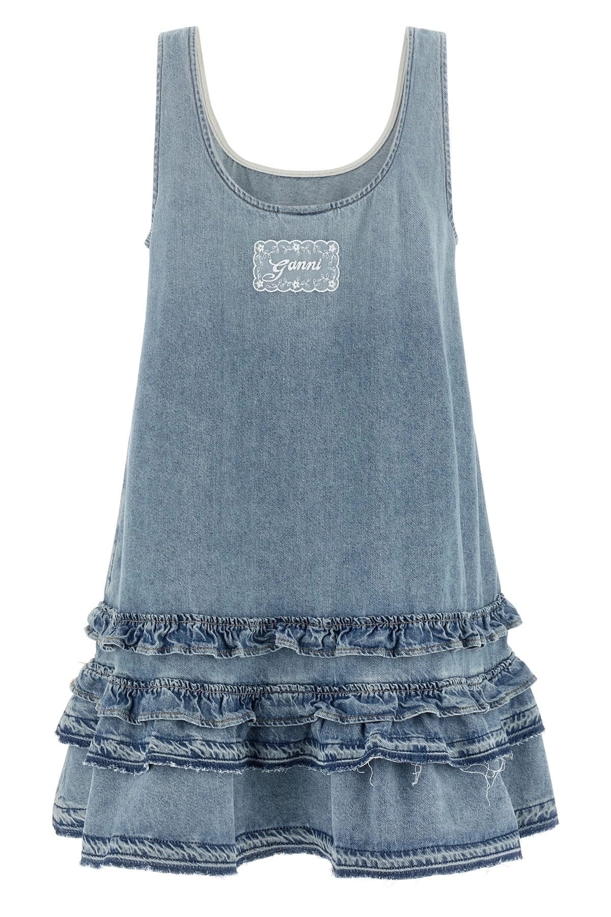 Ganni Ganni Light Blue Denim Mini Dress
