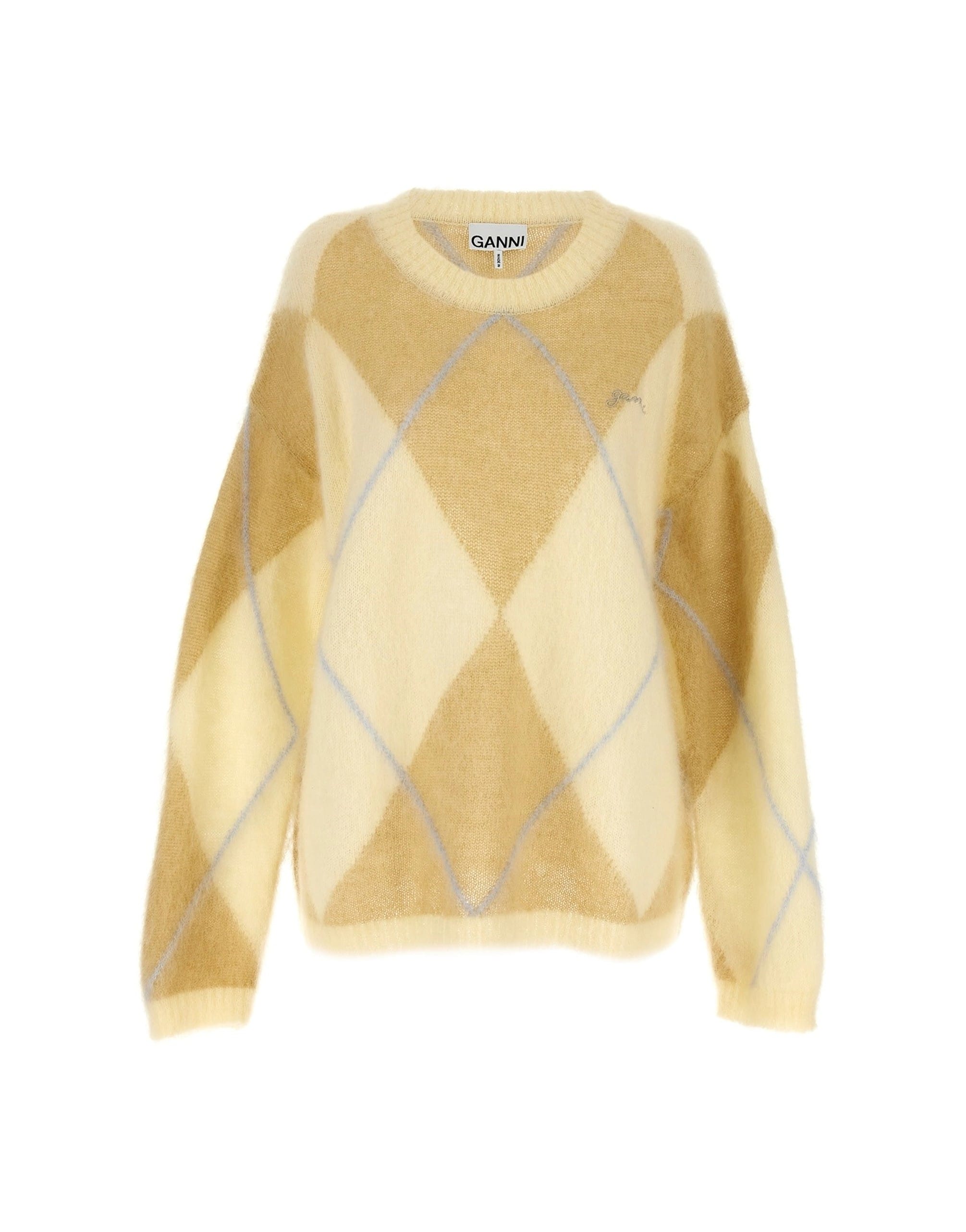 Ganni Ganni Logo Embroidery Diamond Sweater