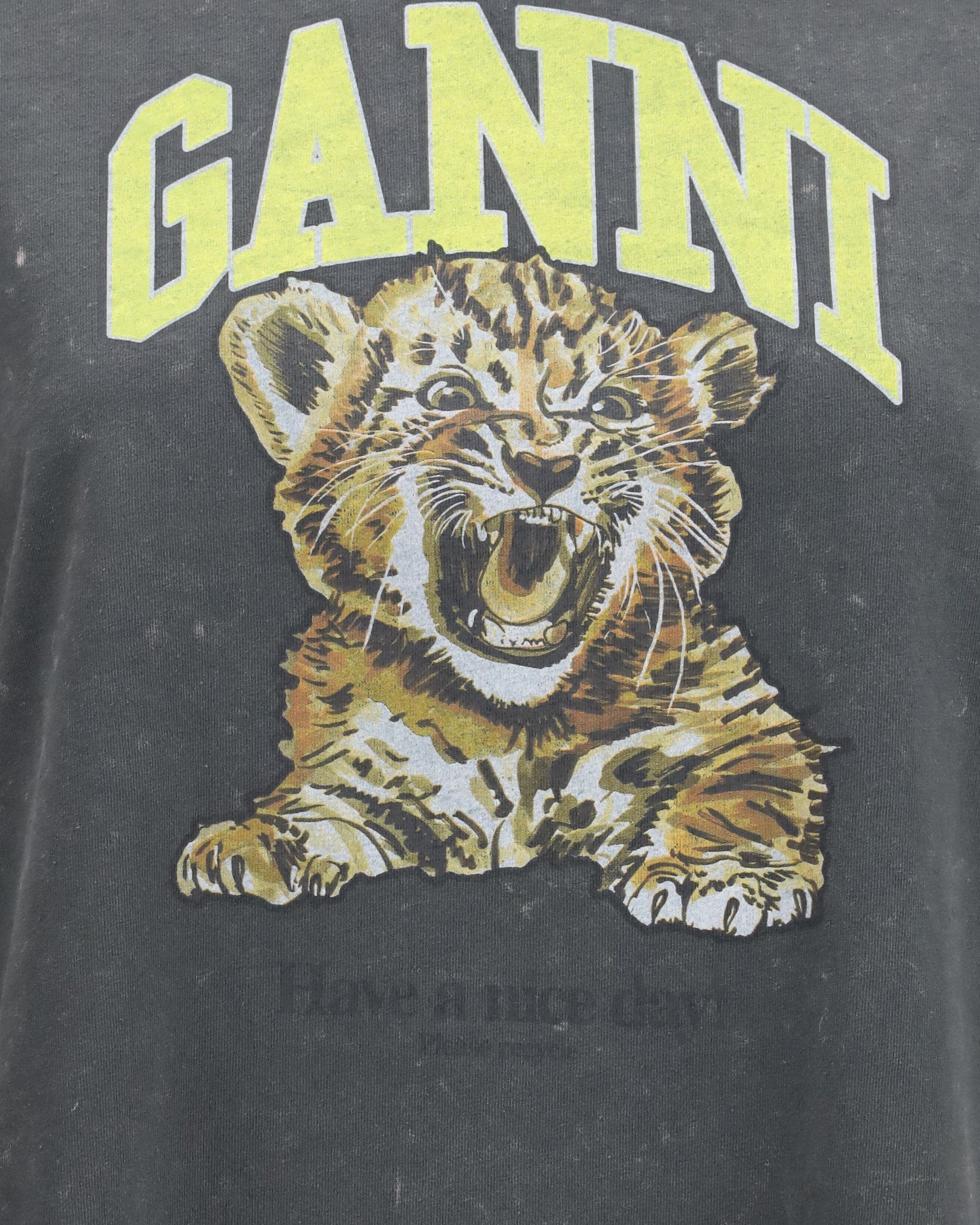 Ganni Ganni Long-Sleeve Tiger-Print T-Shirt