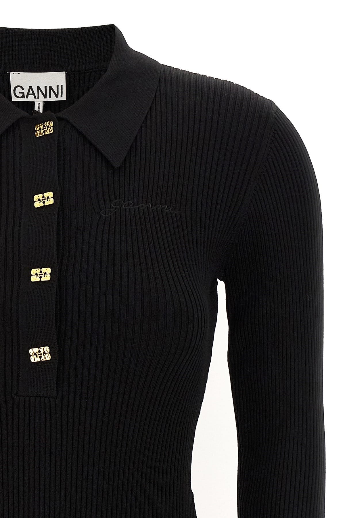 Ganni Ganni Melange Rib Knit Mini Dress