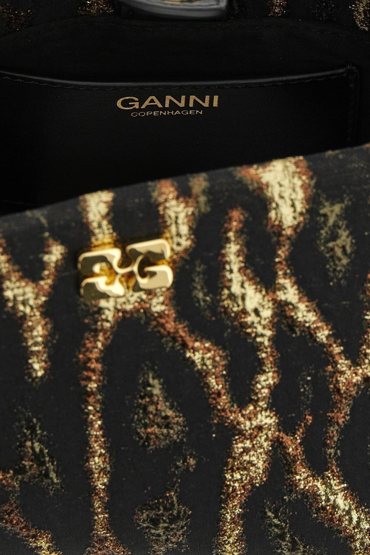 Ganni Ganni Metallic Cloque Bou Handbag