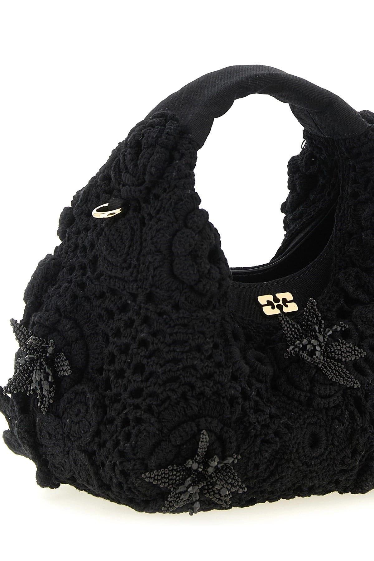 Ganni Ganni Mini Hobo Crochet Handbag