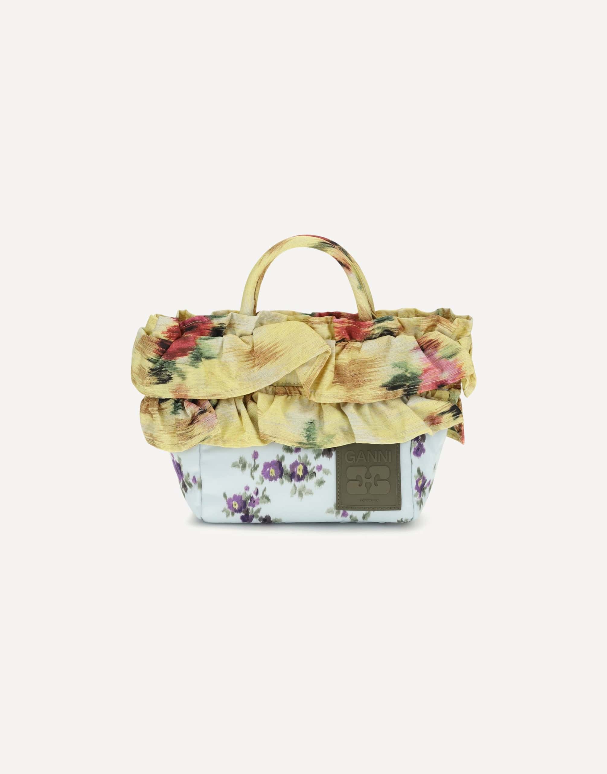 Ganni Mini Ruffle Handbag Floral Print