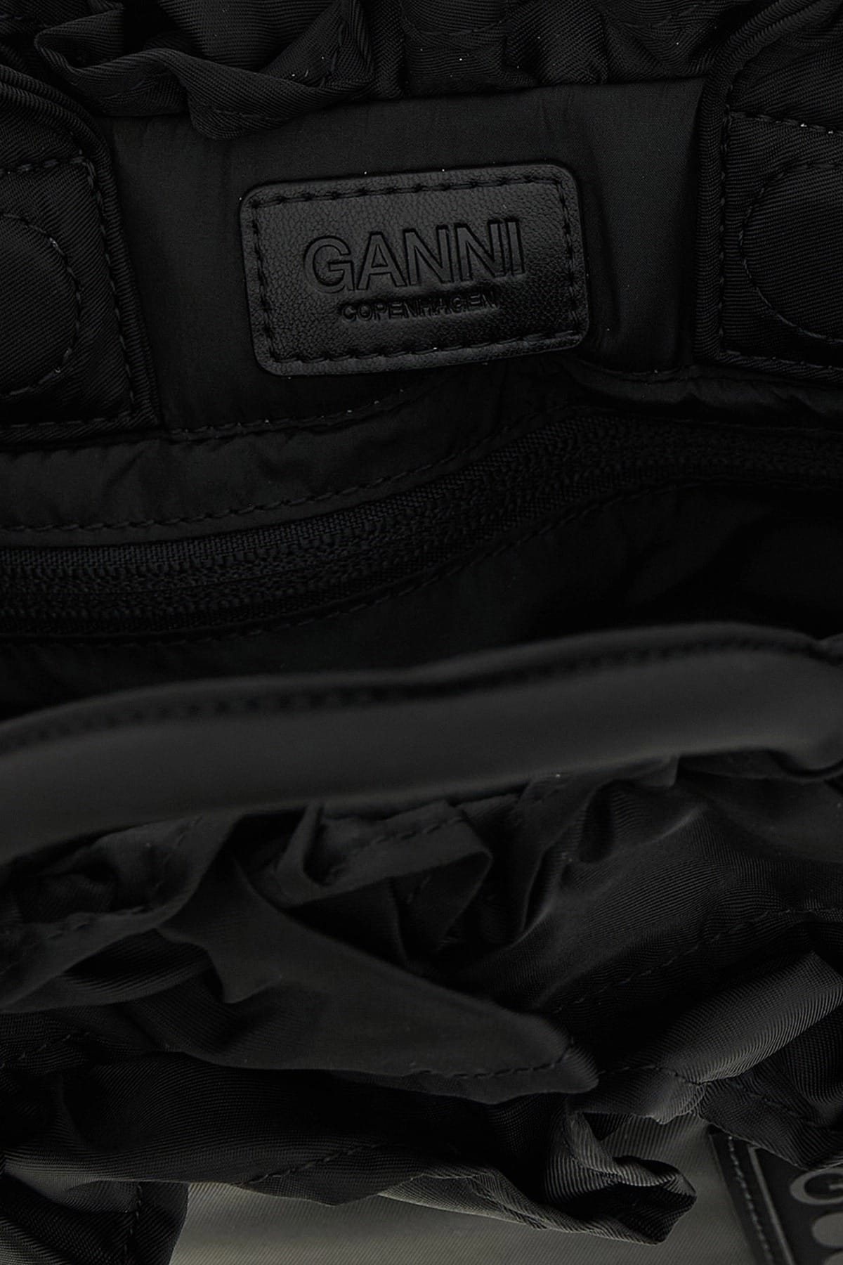Ganni Ganni Mini Shopper Ruffle Handbag