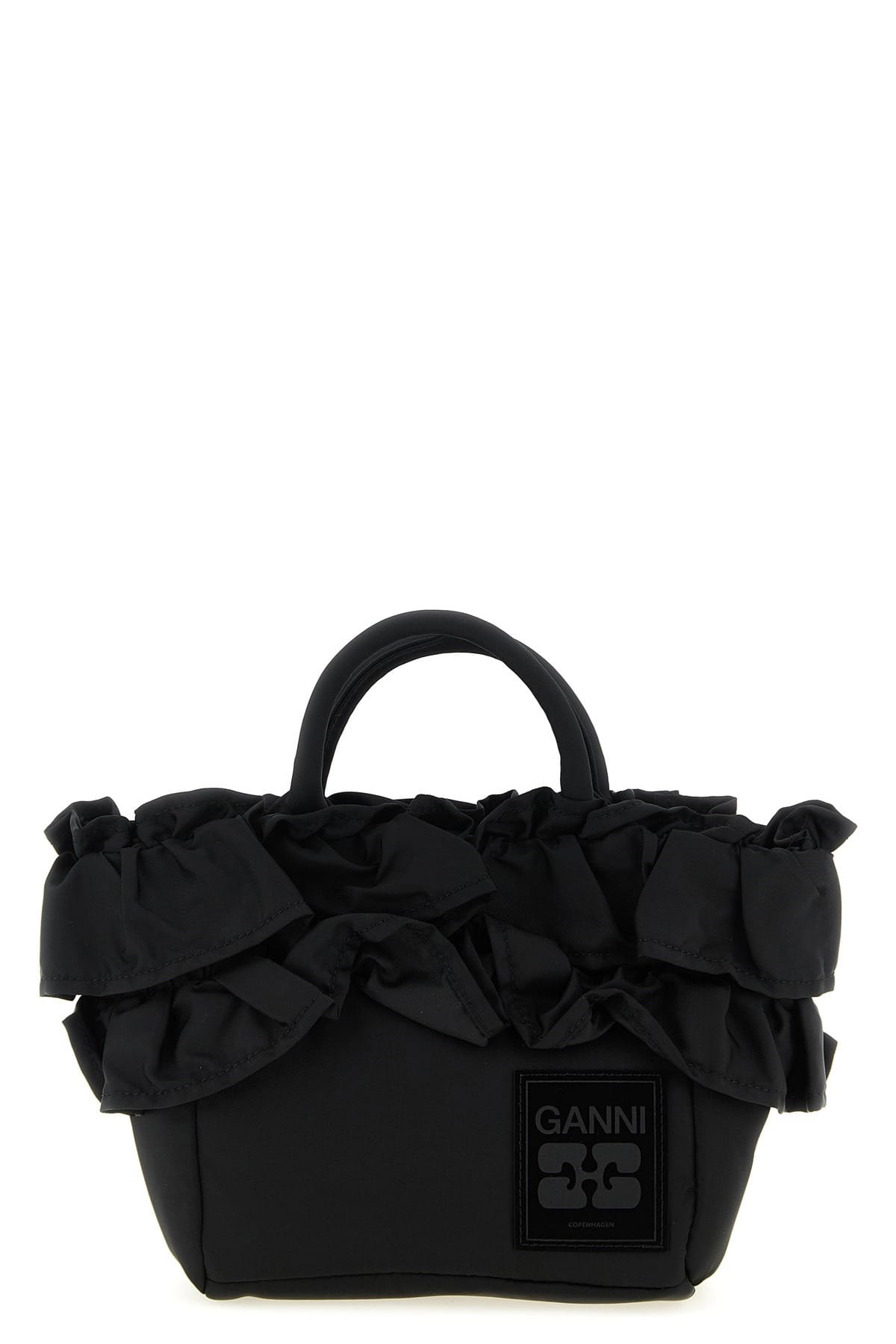 Ganni Mini-shopper met ruches handtas - alternate view