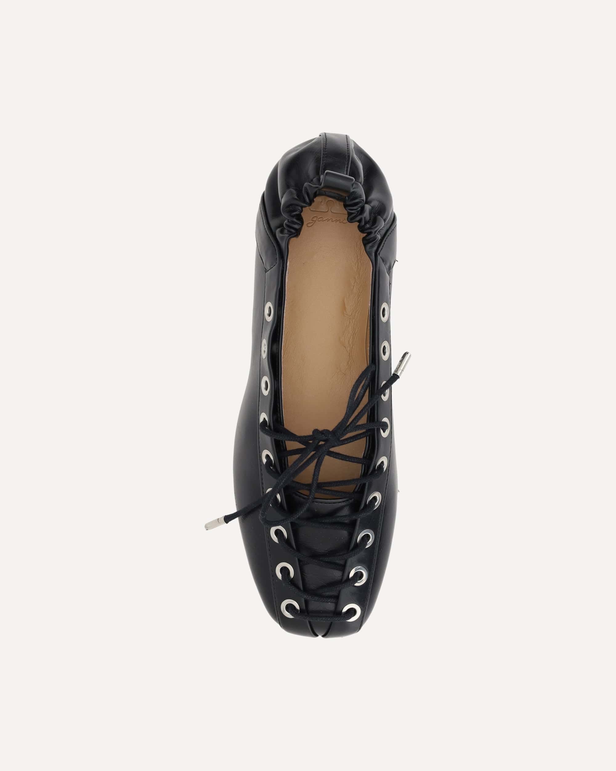 Ganni Oleatex Crinkled Ballet Flats