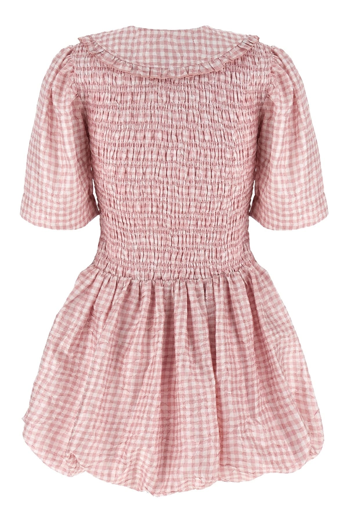 Ganni Pink Check Mini Dress - alternate view