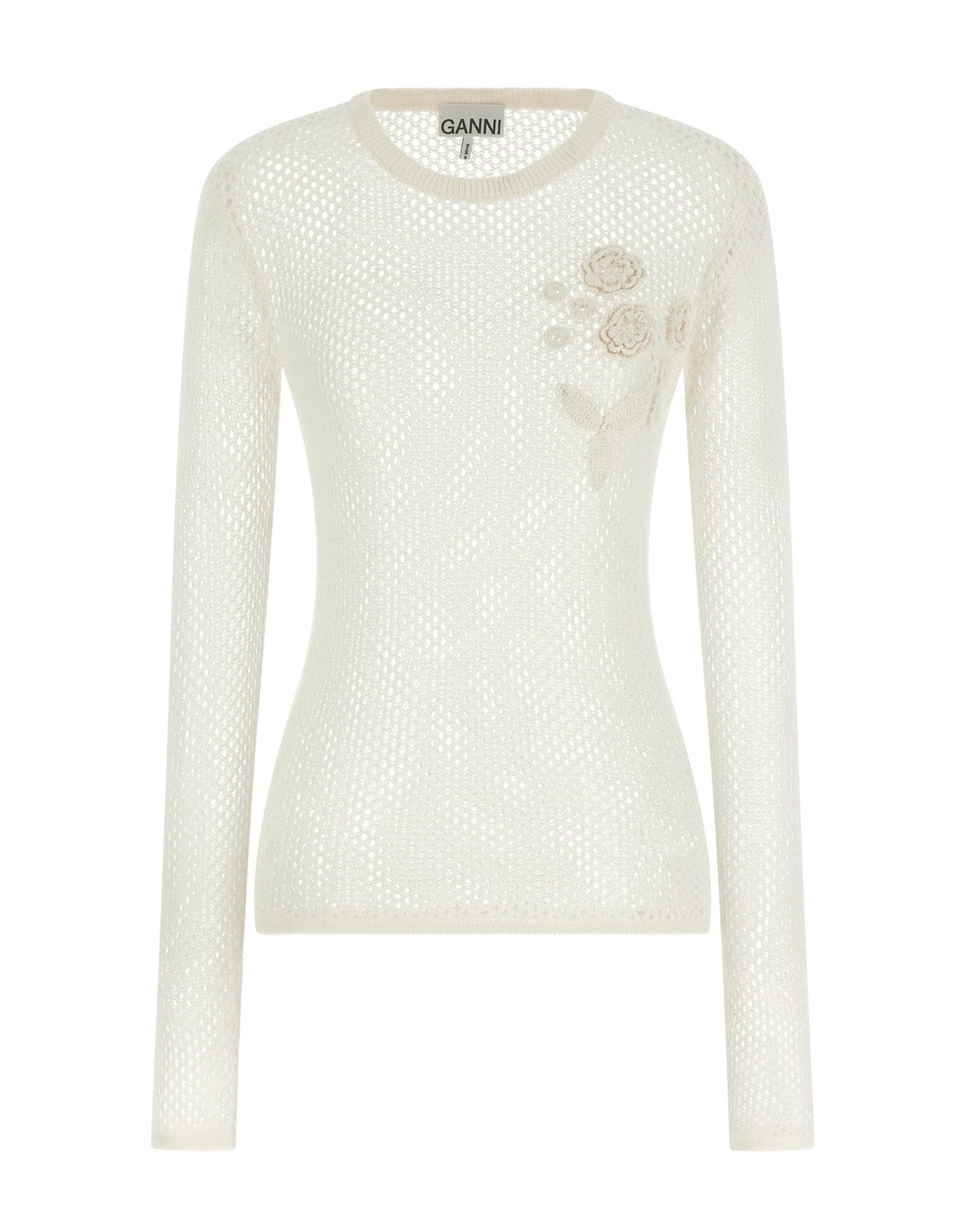 Ganni Ganni Pointelle Cotton Sweater