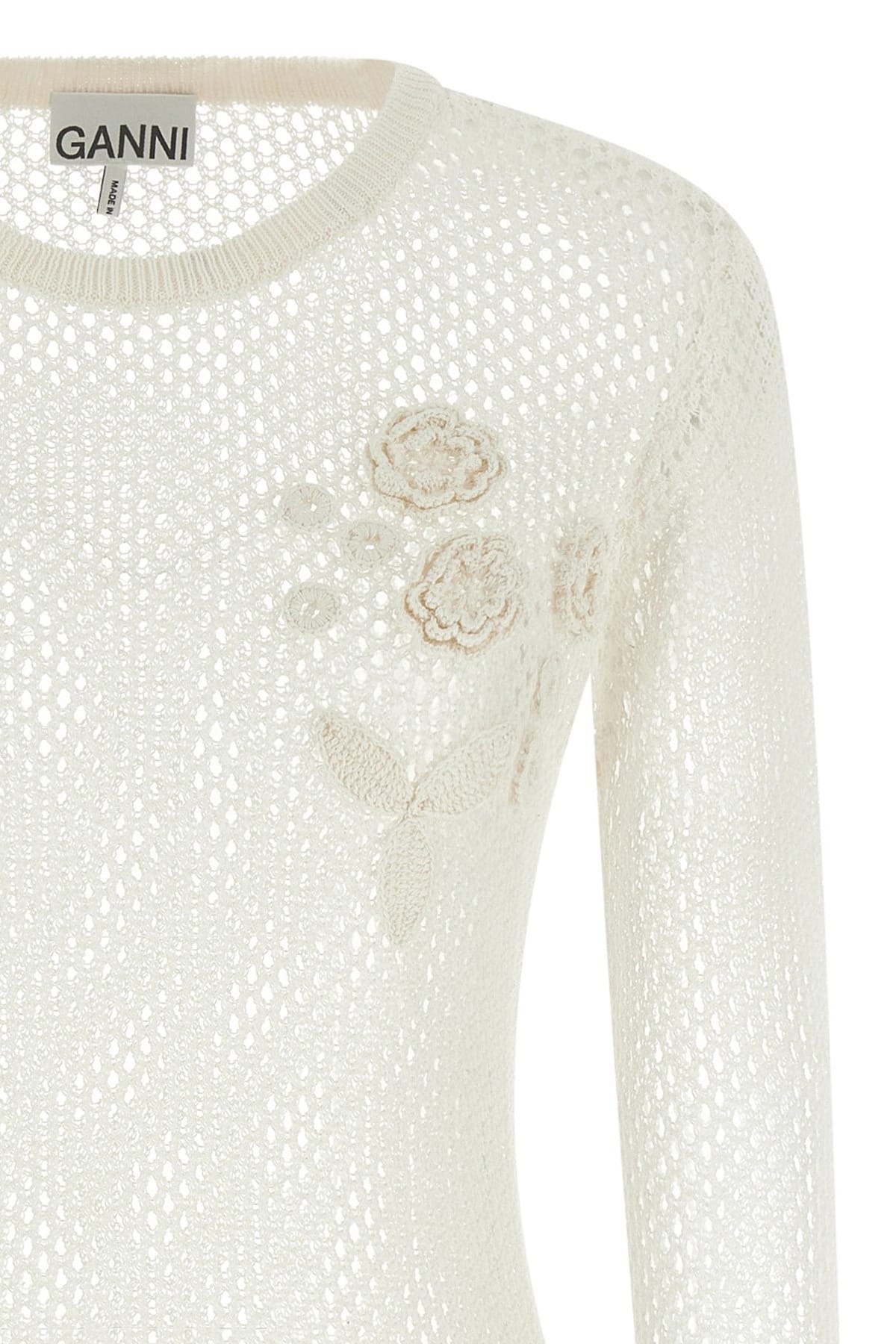 Ganni Pointelle-Baumwollpullover