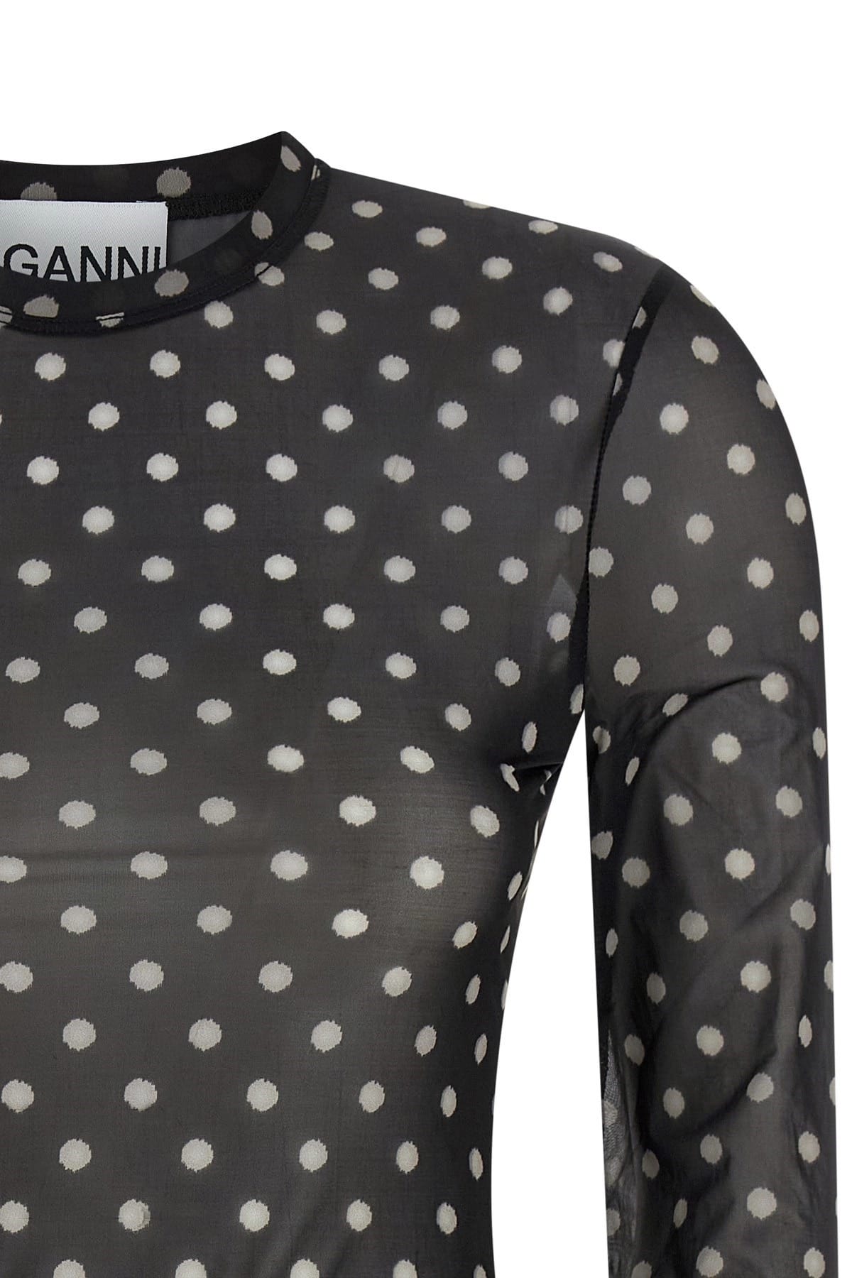 Ganni Ganni Printed Sheer Sweater