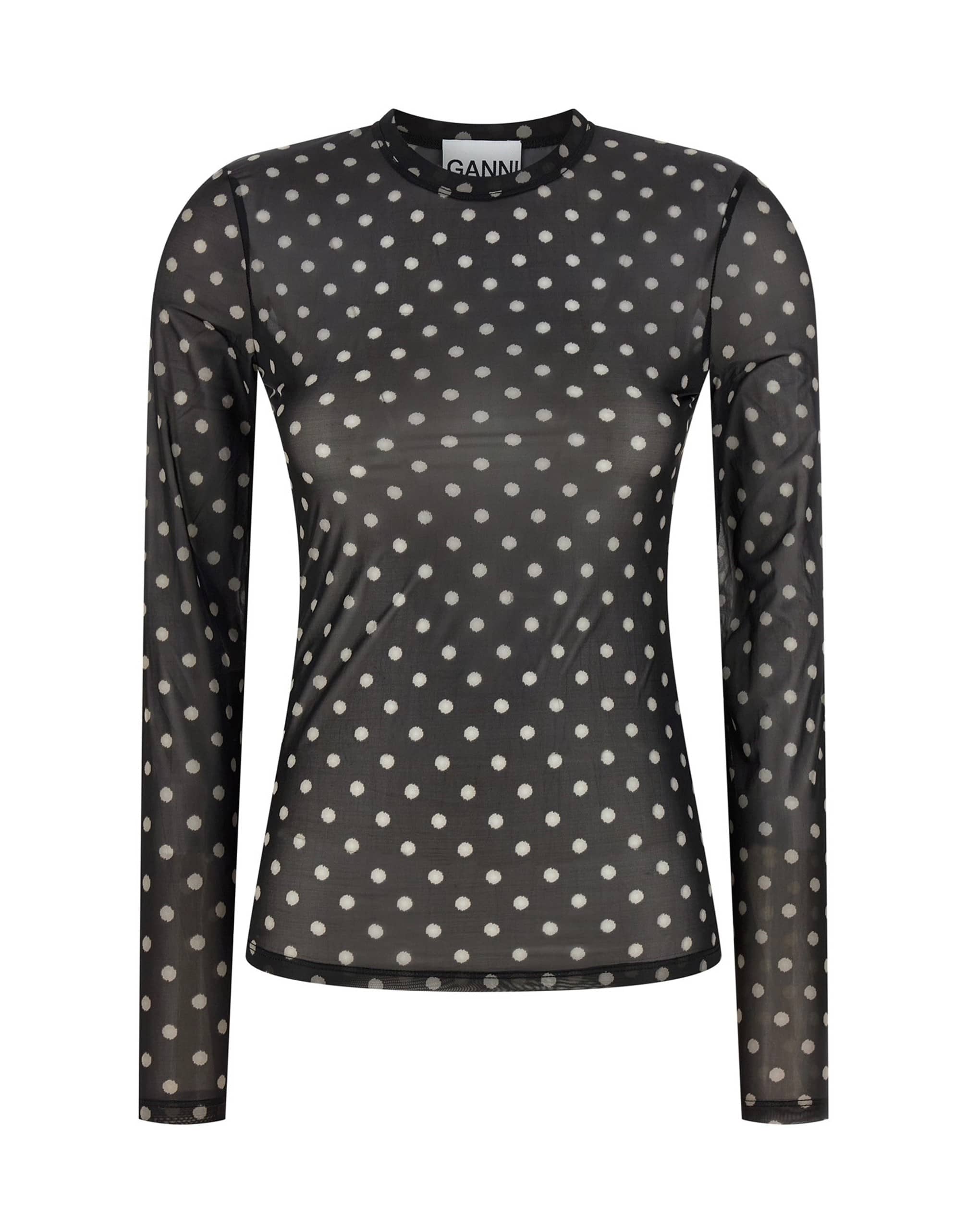 Ganni Ganni Printed Sheer Sweater