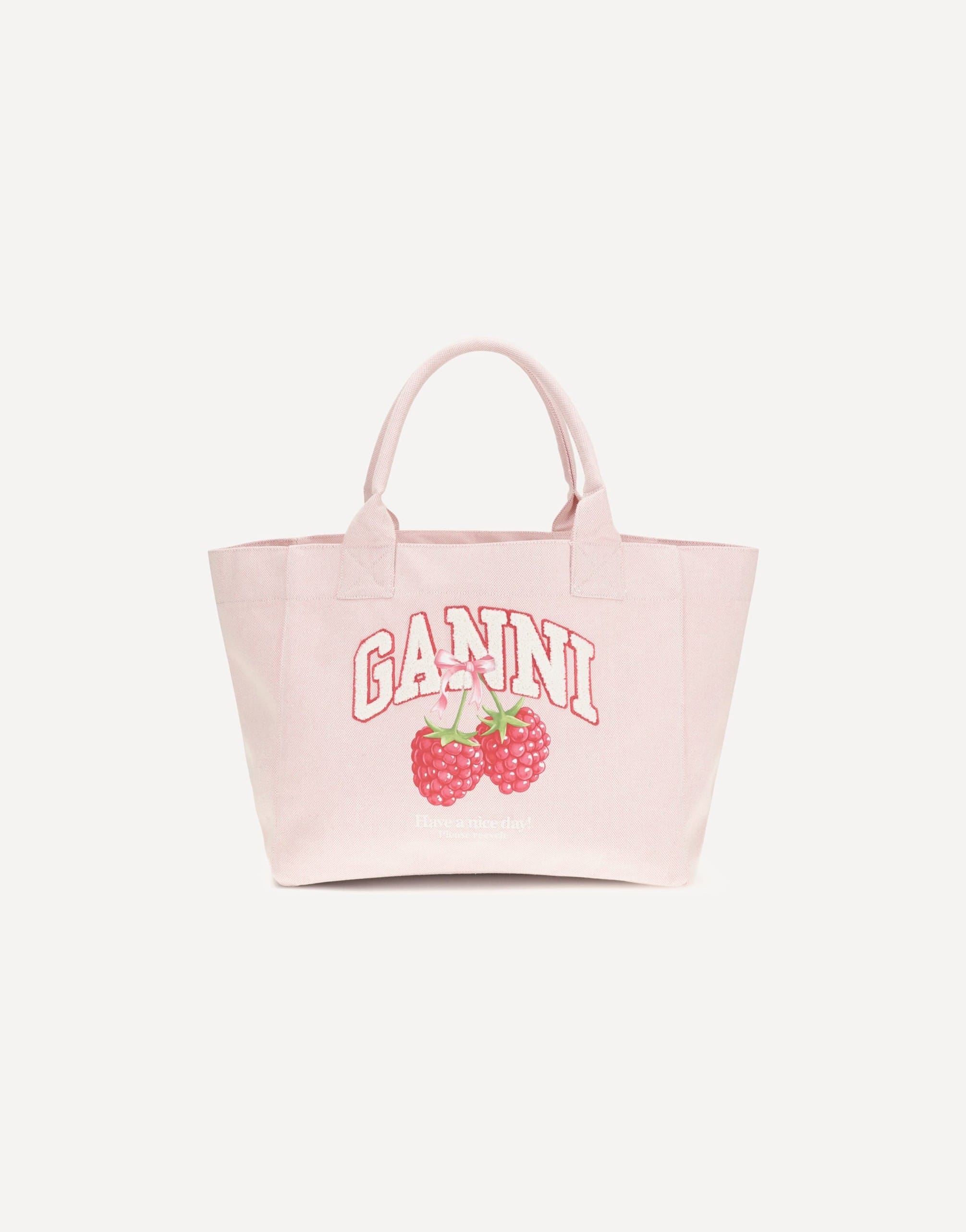 Ganni Raspberry Logo Shopper